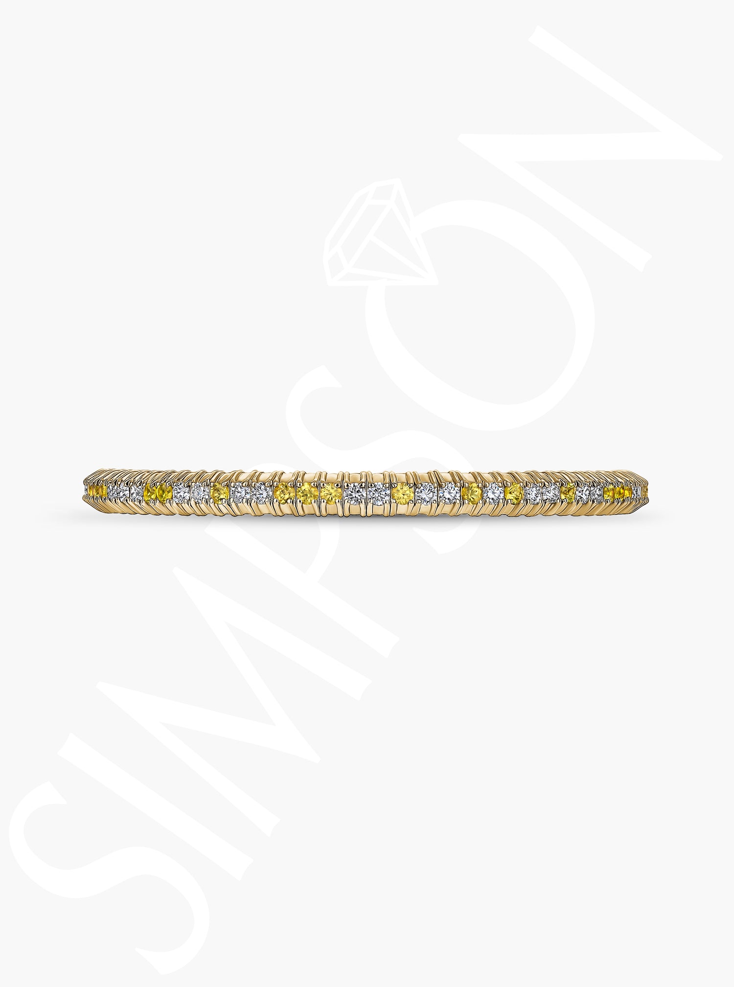 Yellow Sapphire and Diamond Stretch Bracelet