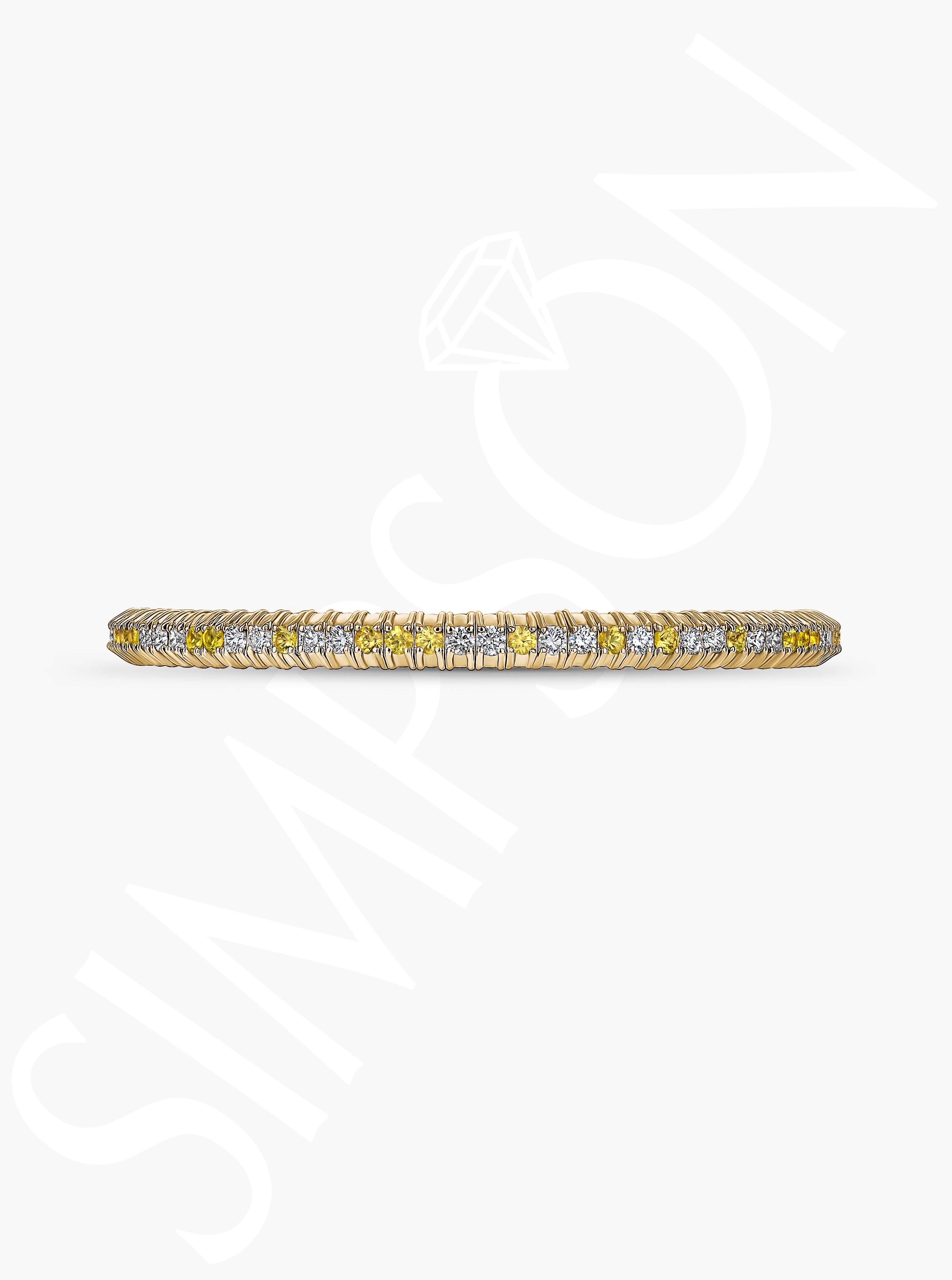 Yellow Sapphire and Diamond Stretch Bracelet