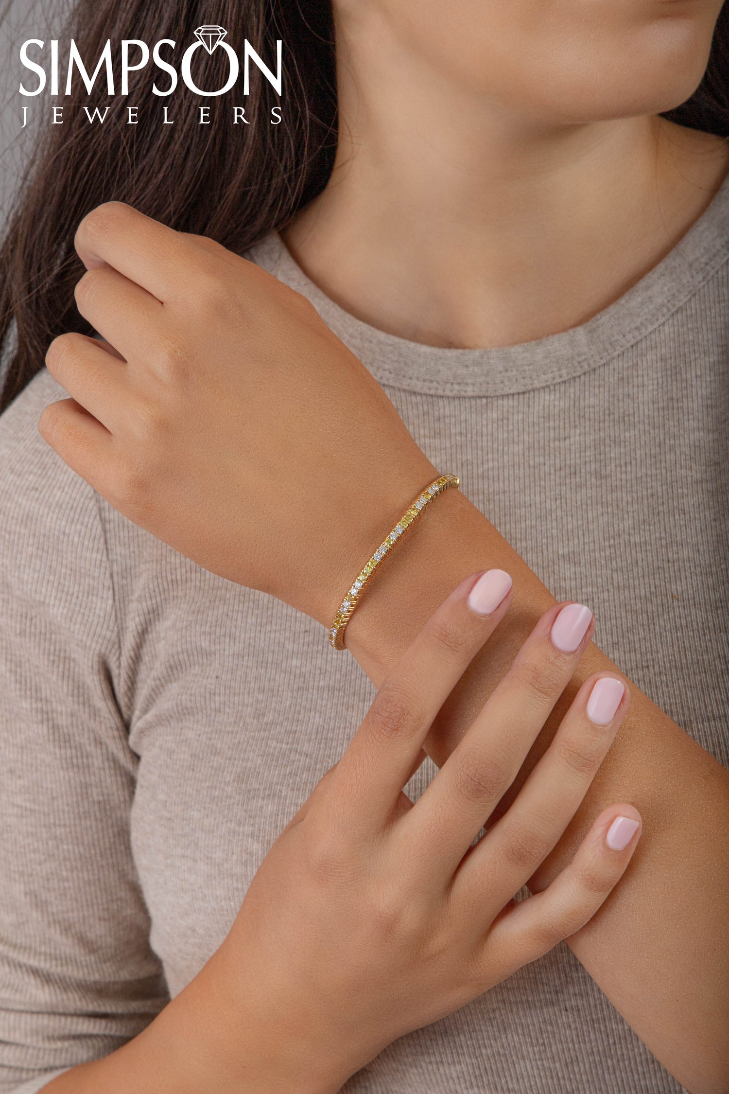 Yellow Sapphire and Diamond Stretch Bracelet
