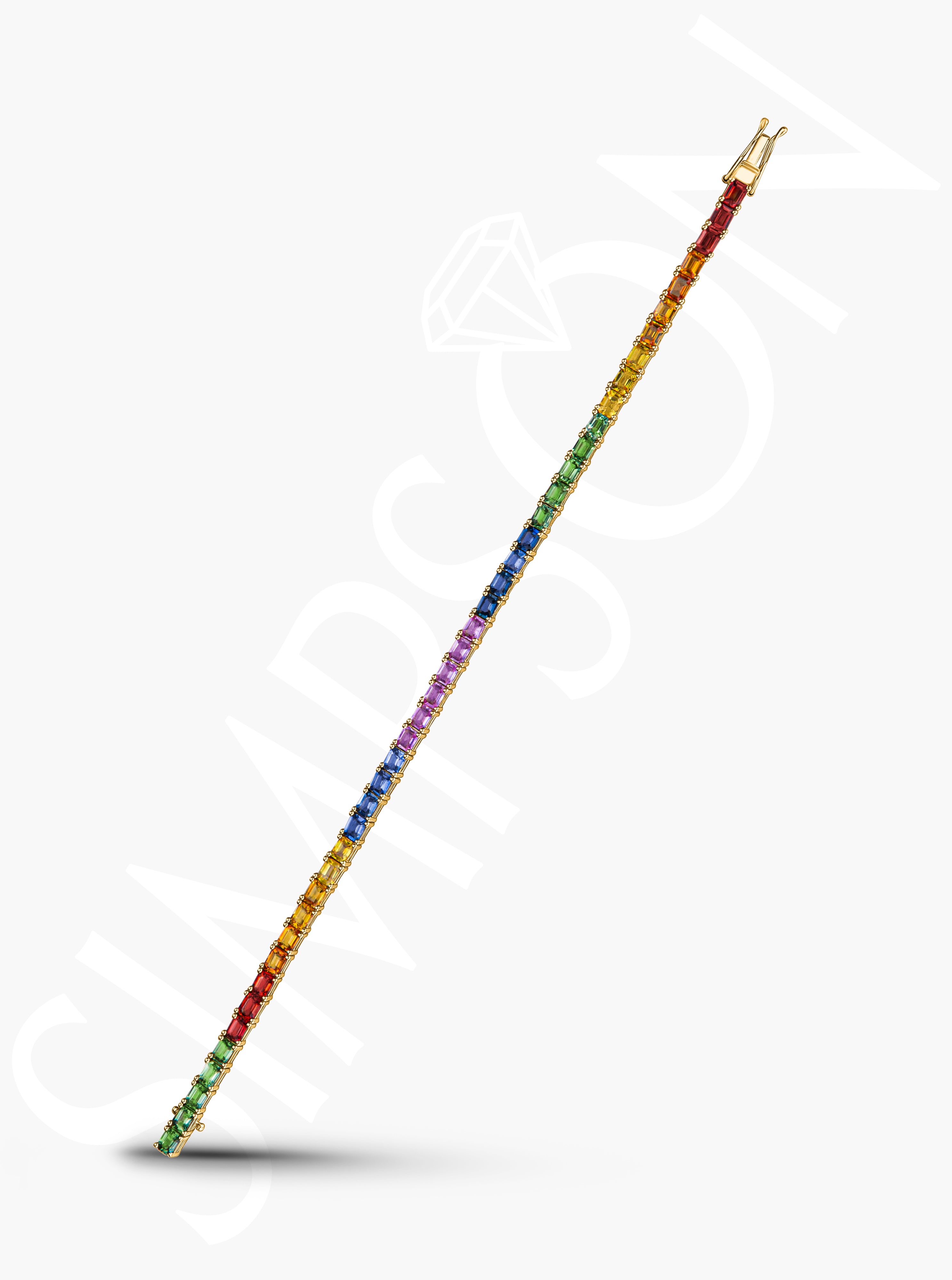 Multi-Color Sapphire Tennis Bracelet