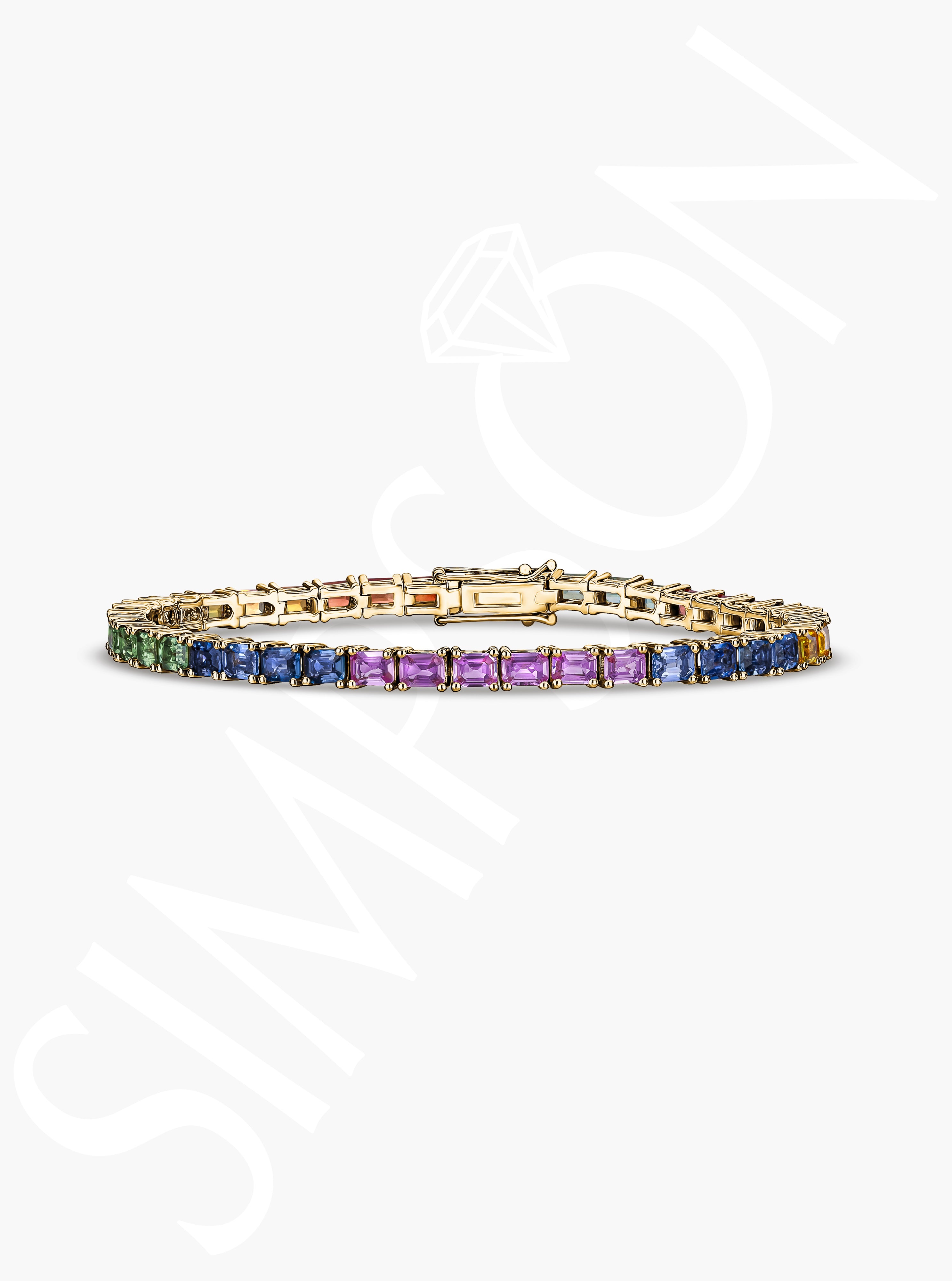Multi-Color Sapphire Tennis Bracelet