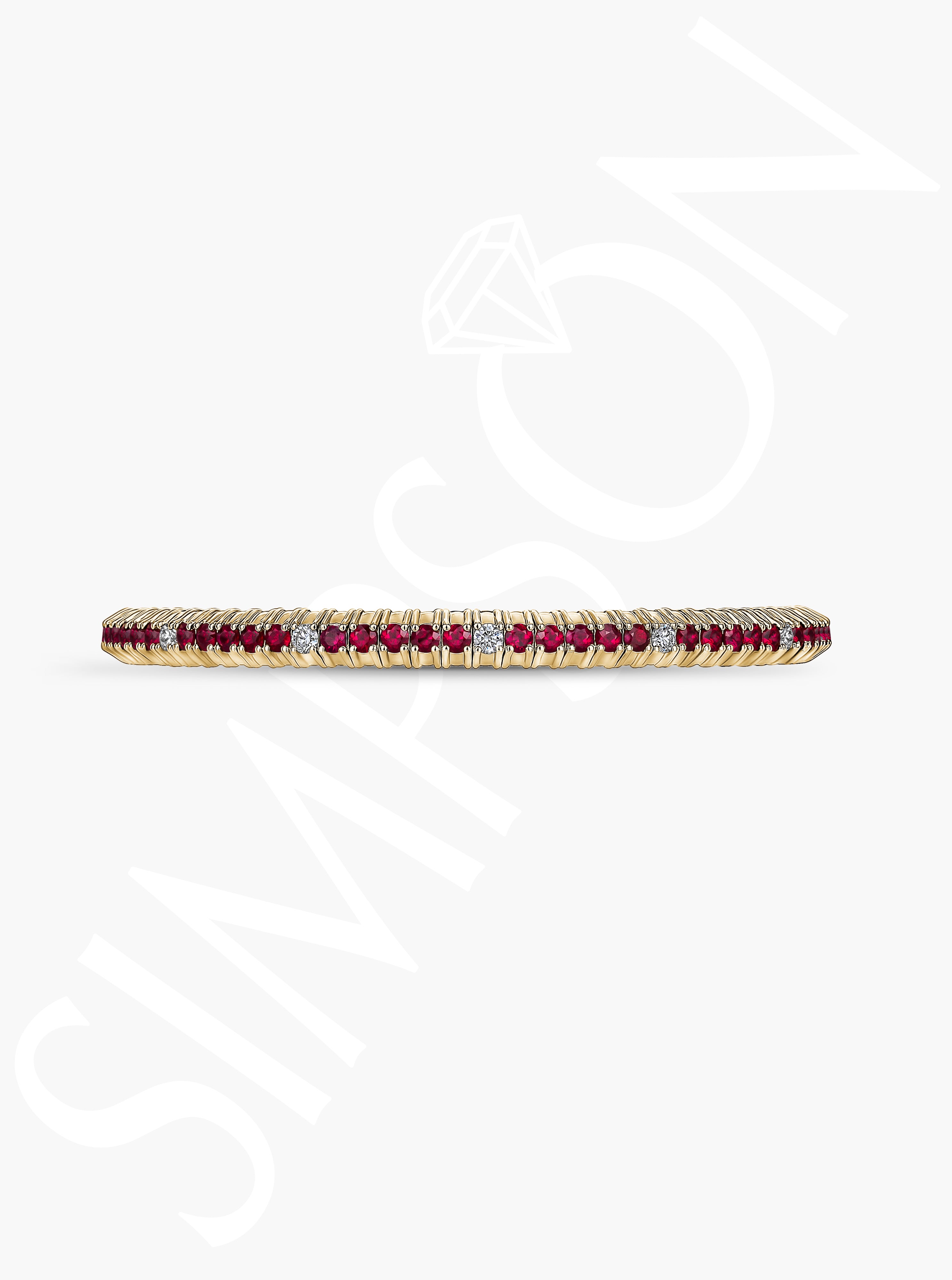 Ruby and Diamond Stretch Bracelet