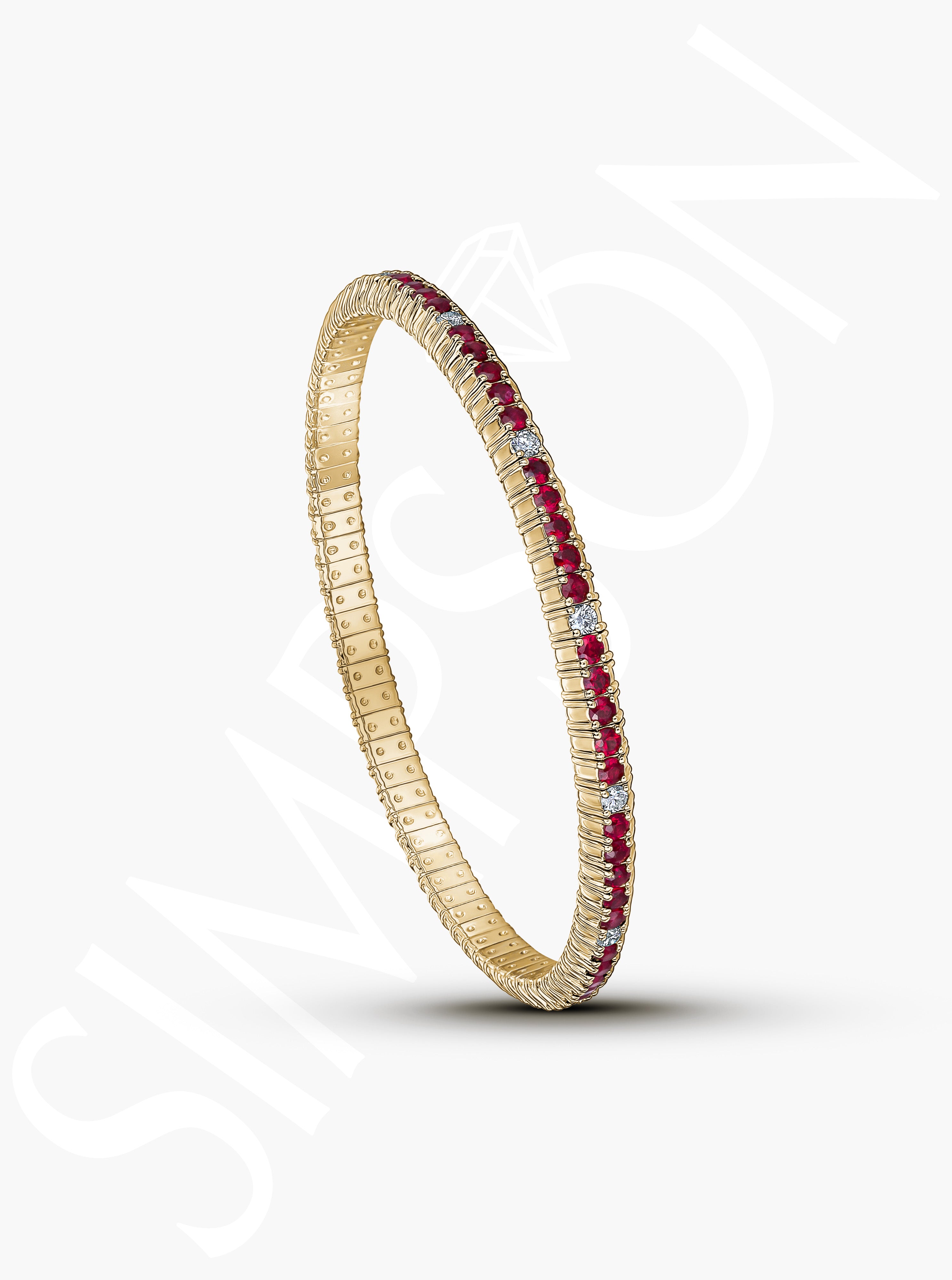 Ruby and Diamond Stretch Bracelet