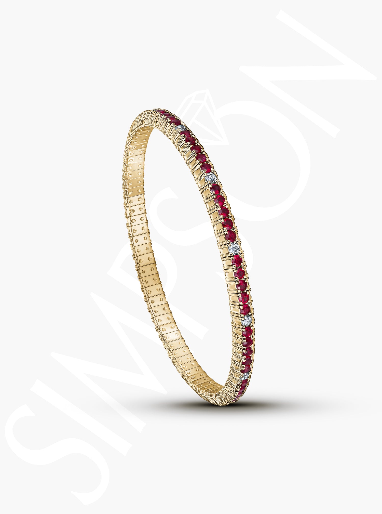 Ruby and Diamond Stretch Bracelet