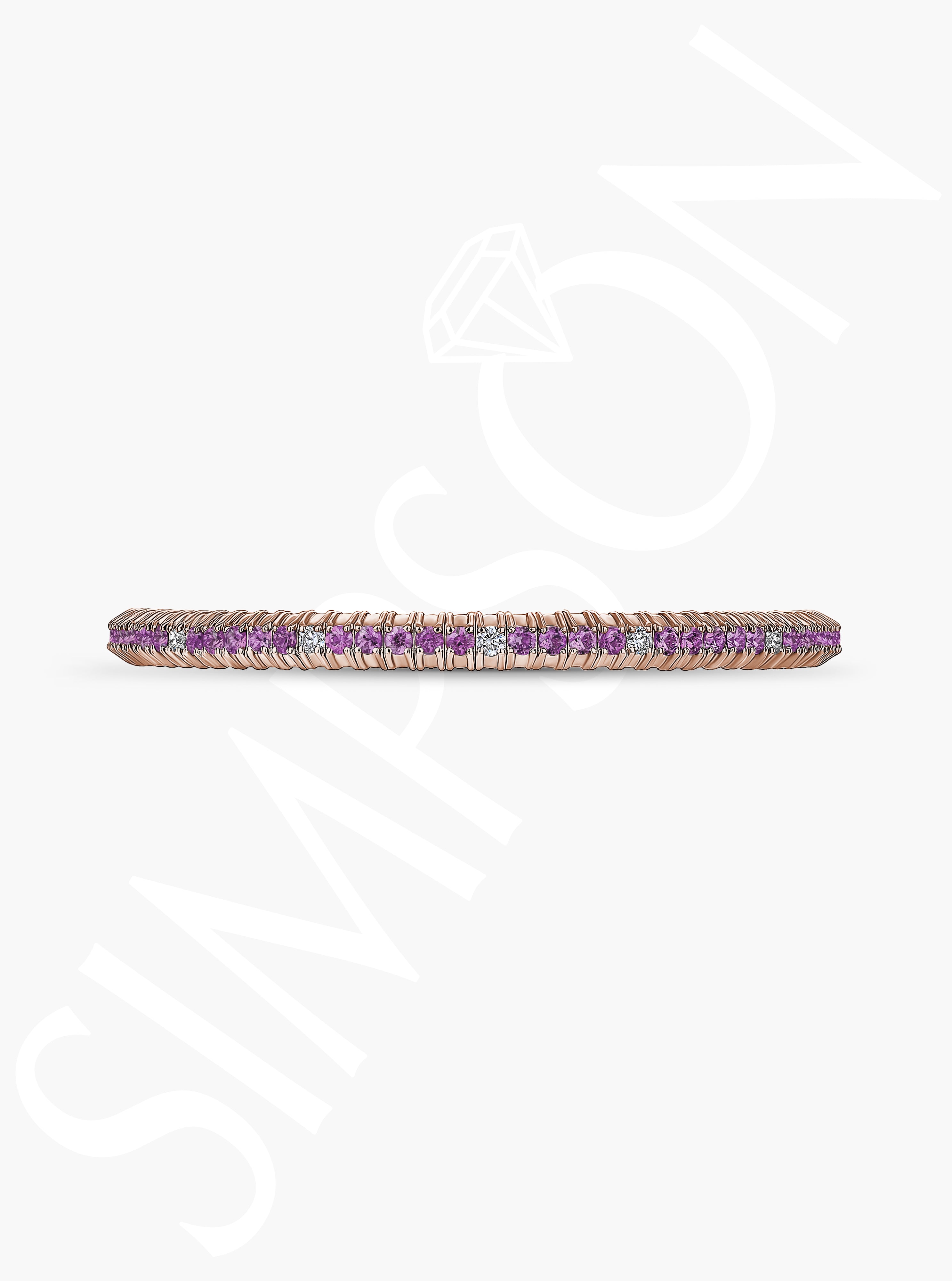Pink Sapphire and Diamond Stretch Bracelet
