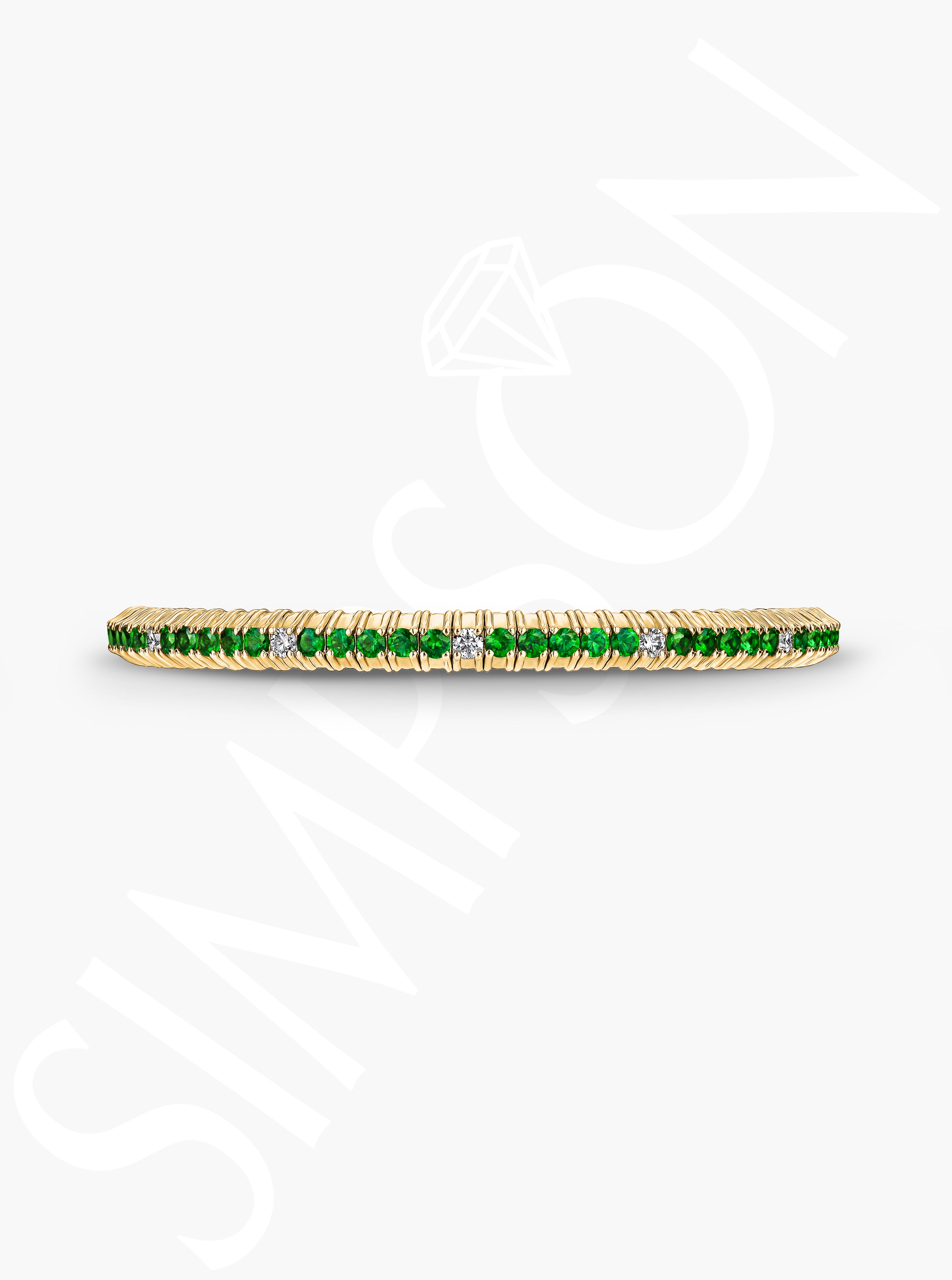Tsavorite Stretch Bracelet with Diamonds