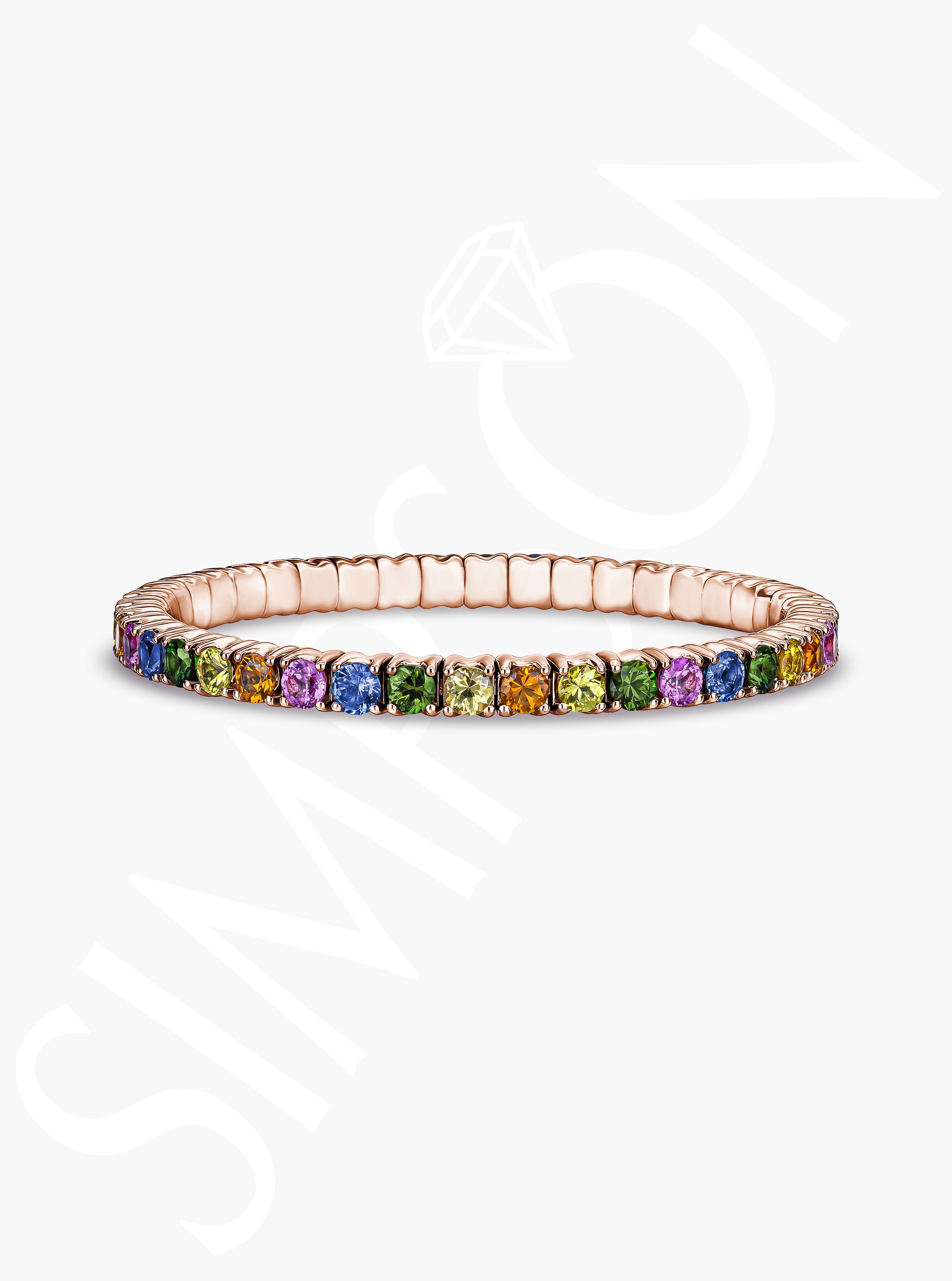 Multi-Color Sapphire Stretch Bracelet