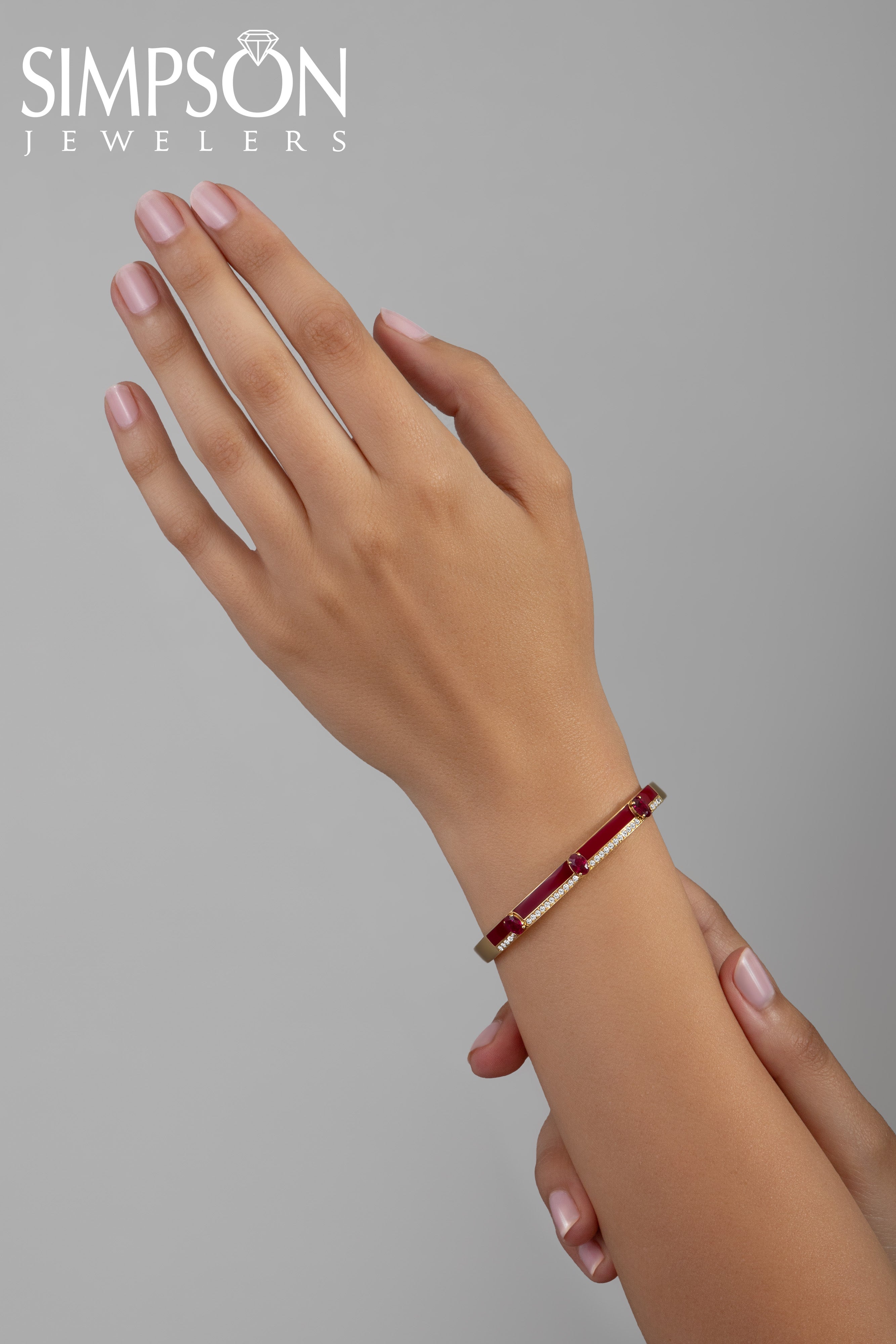 Ruby and Diamond Gold Bangle