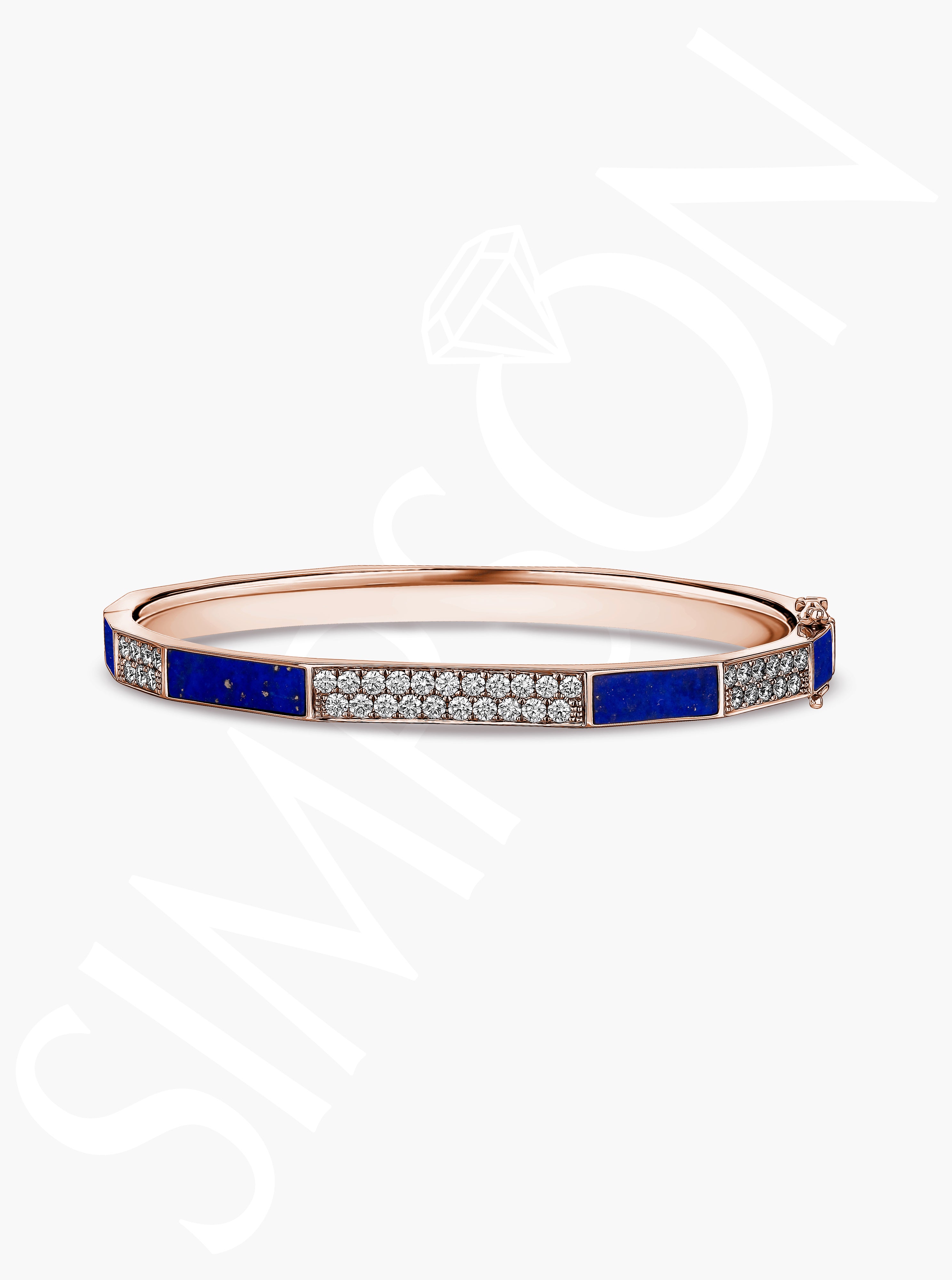 Lapis and Diamond Bangle