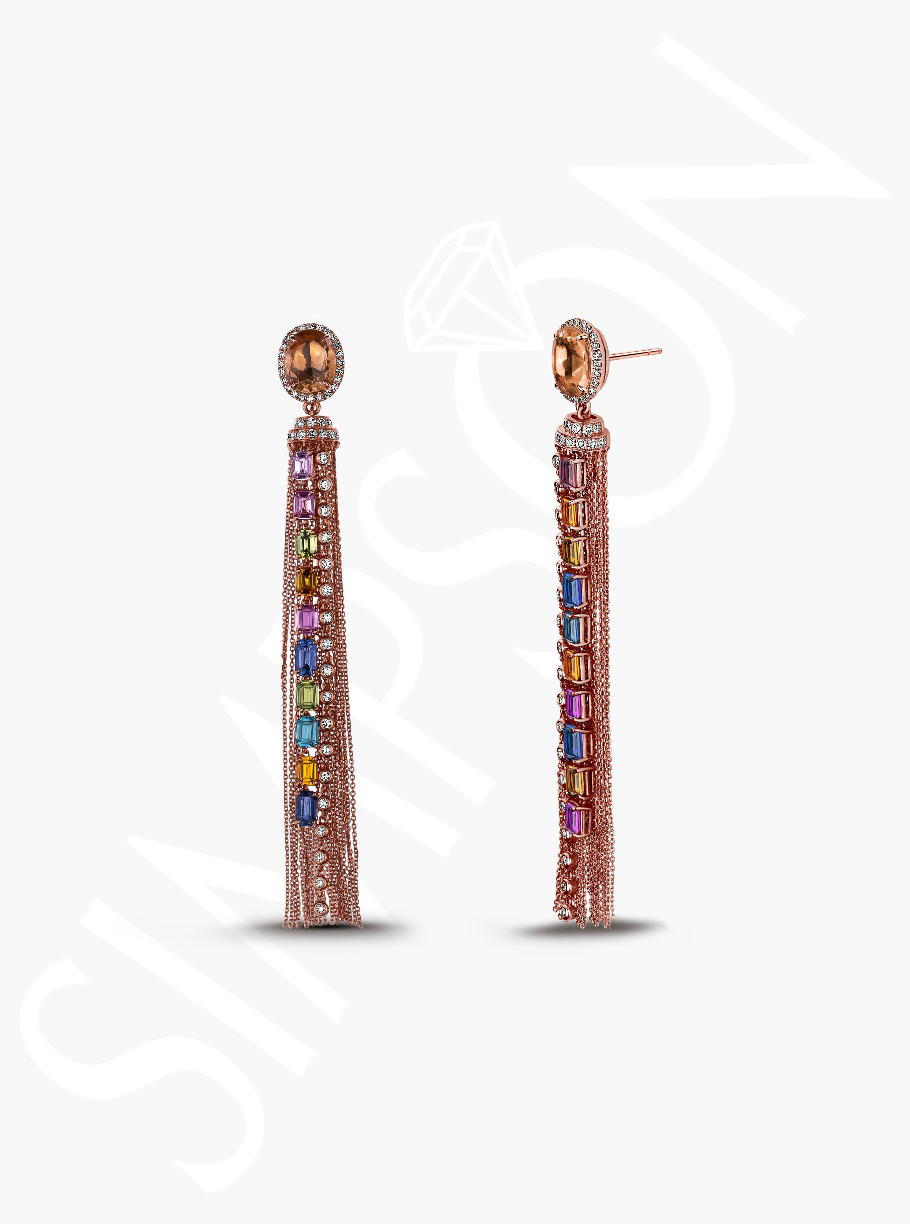 Vibrant Multi-Color Tassel Drop Earrings