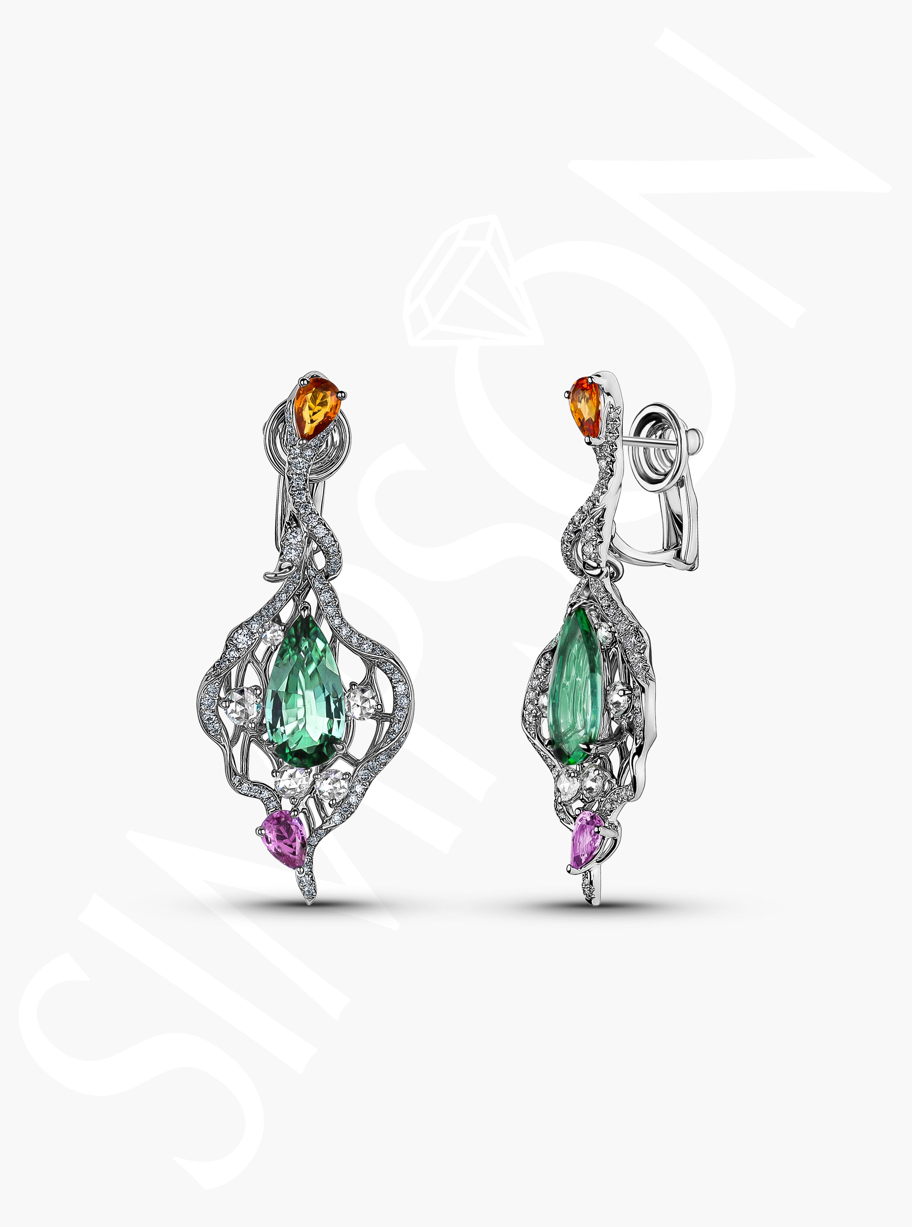 Multi-Color Gemstone Earrings