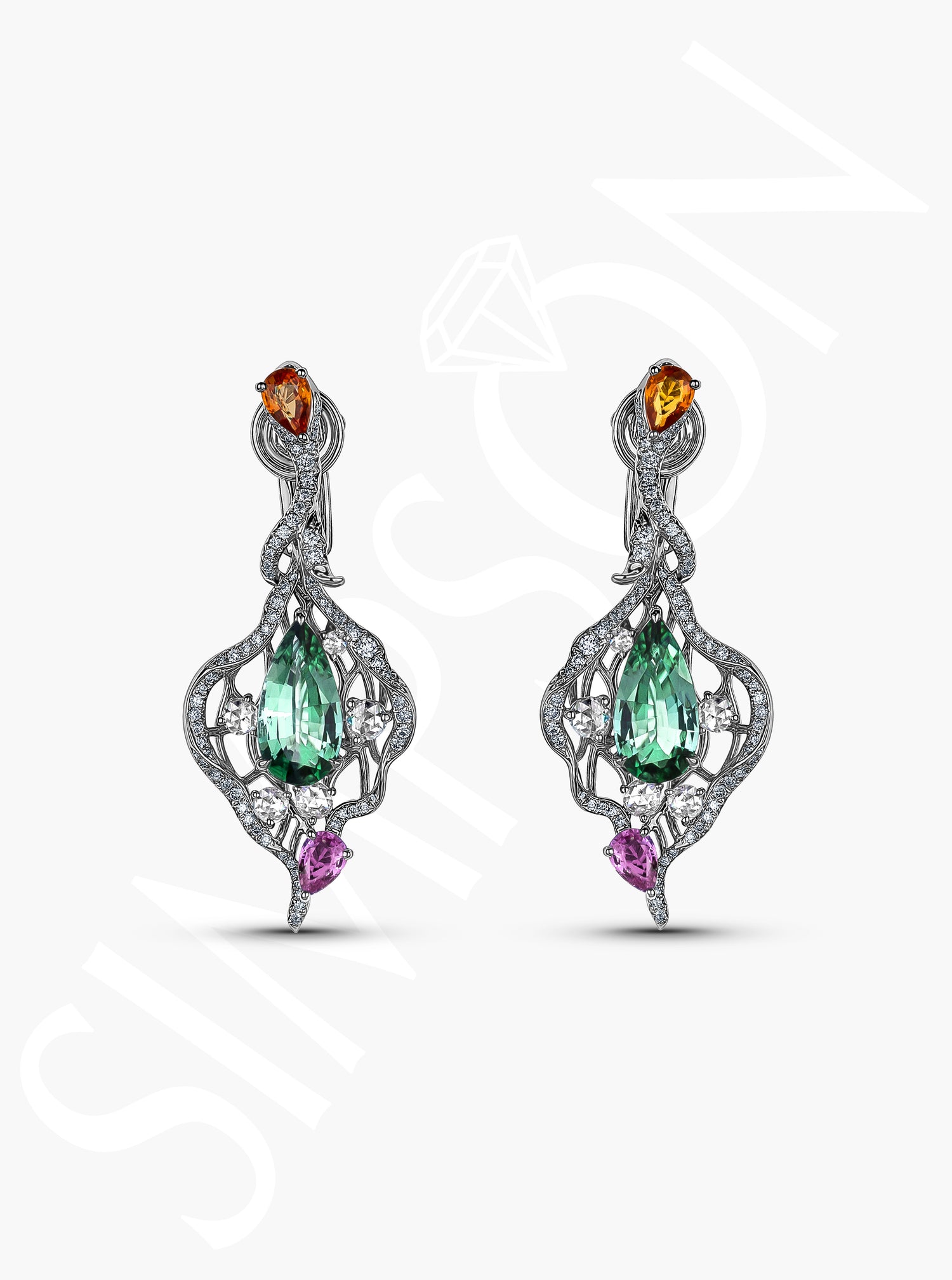 Multi-Color Gemstone Earrings