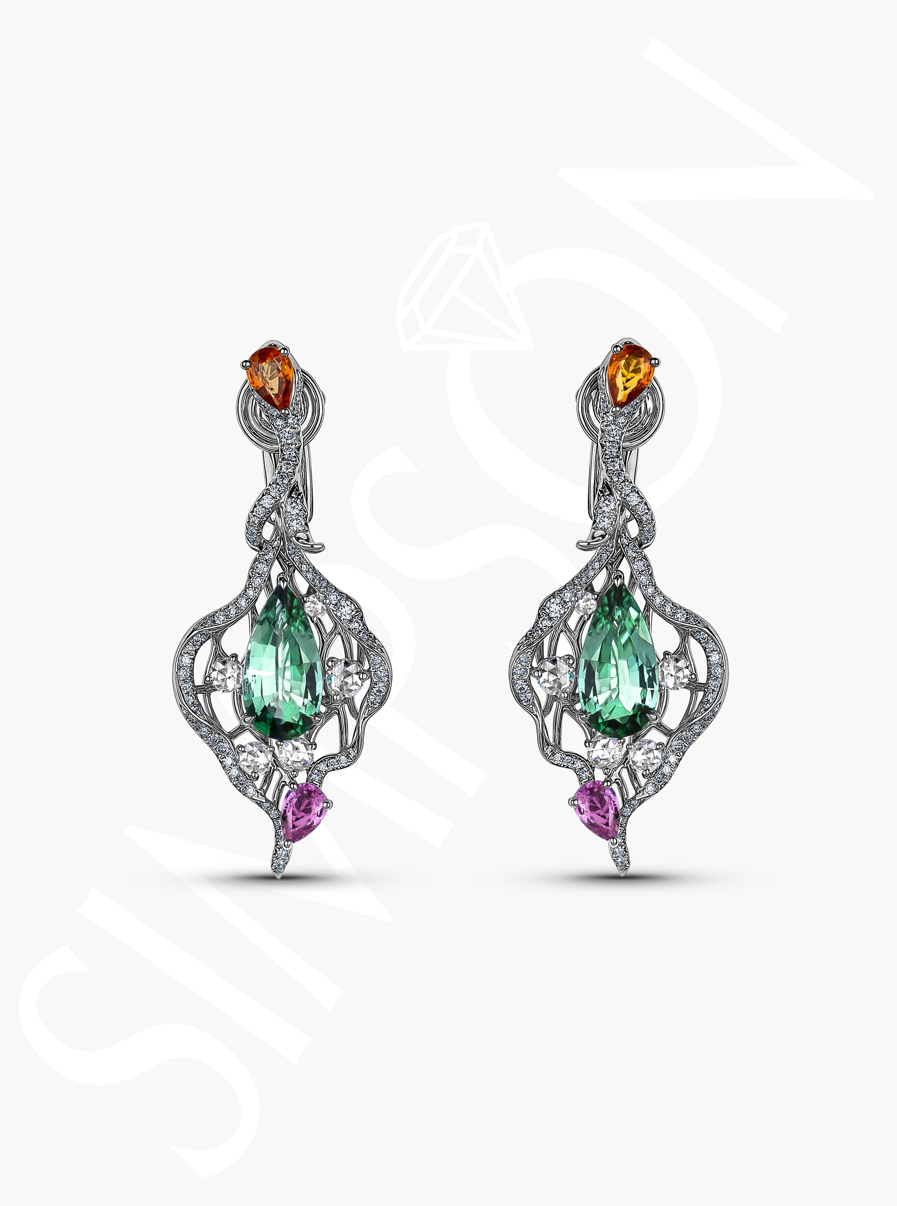 Multi-Color Gemstone Earrings
