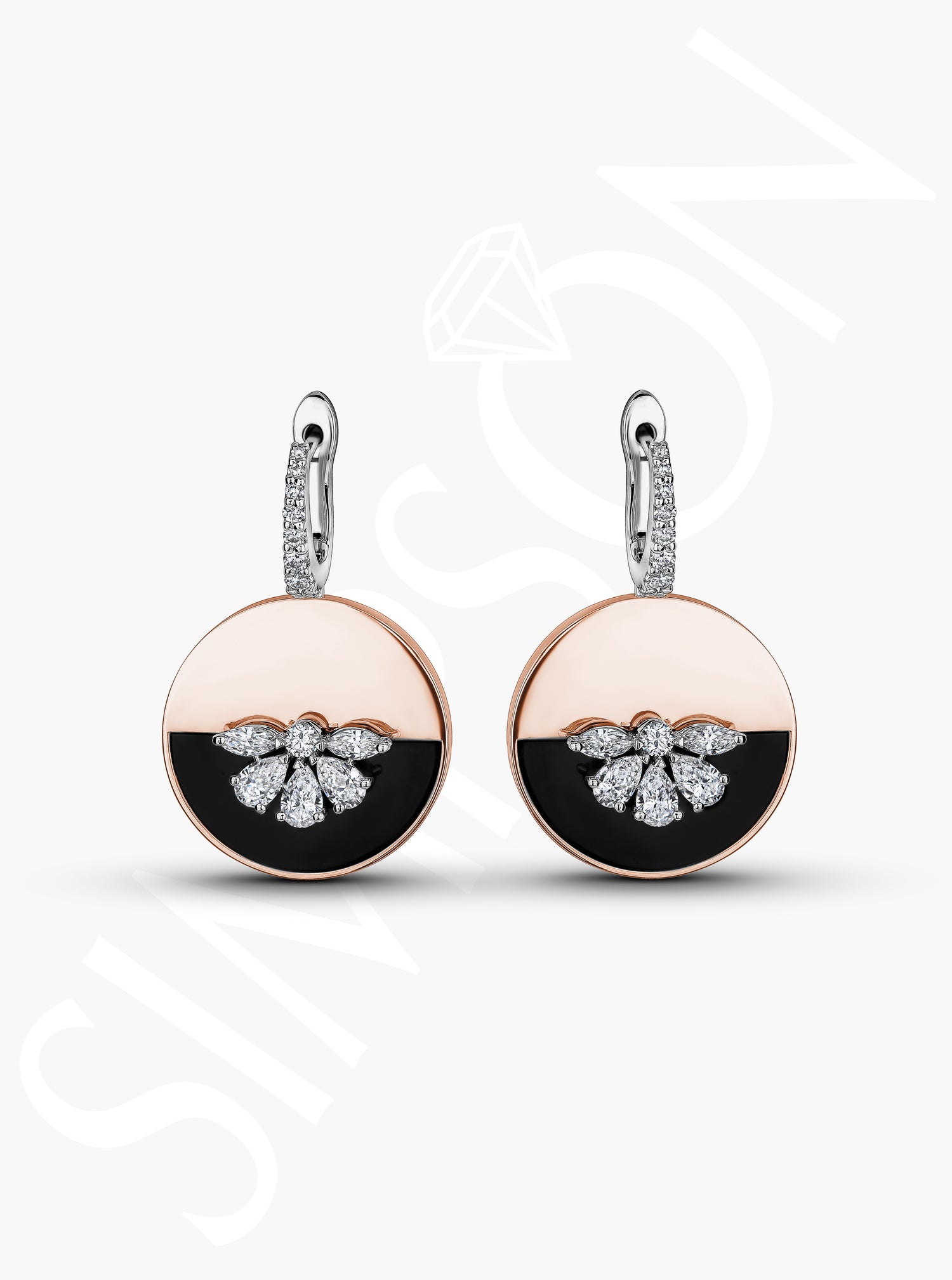 Black Onyx & Diamond Drop Earrings