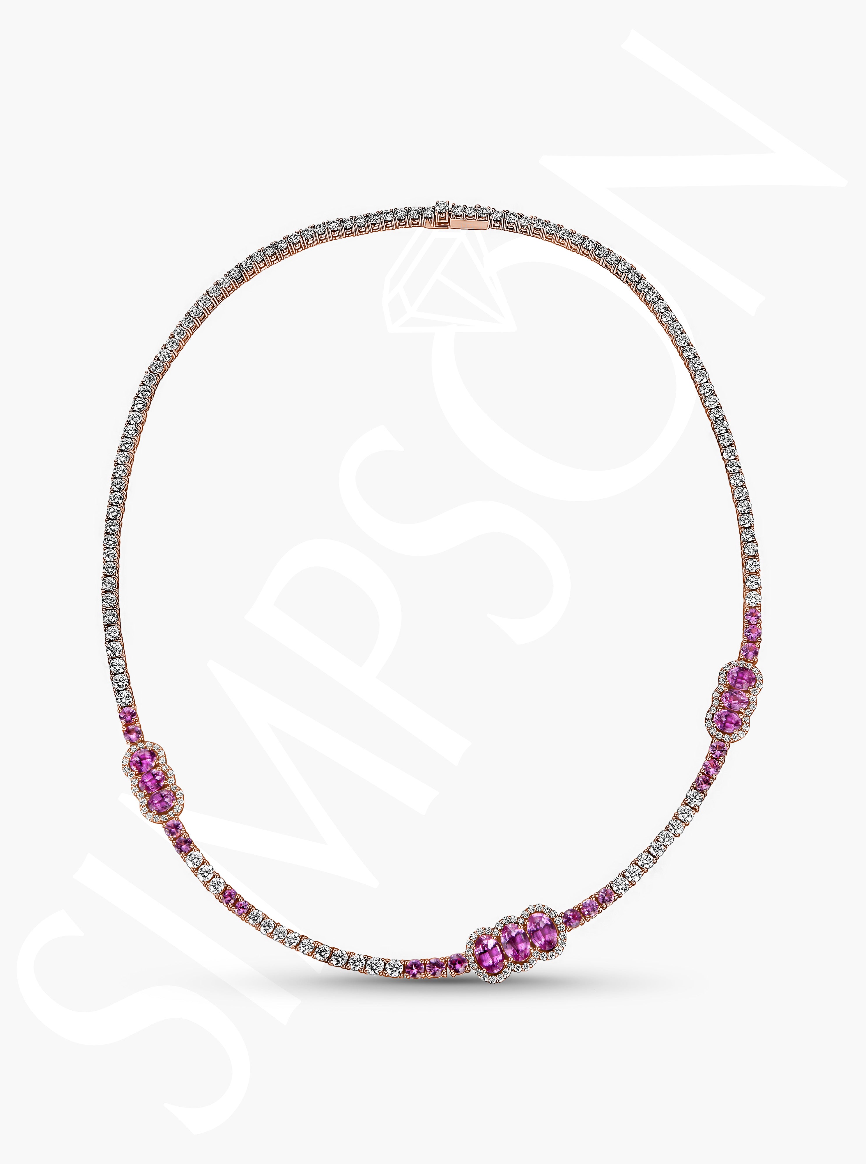 Pink Sapphire Diamond Necklace