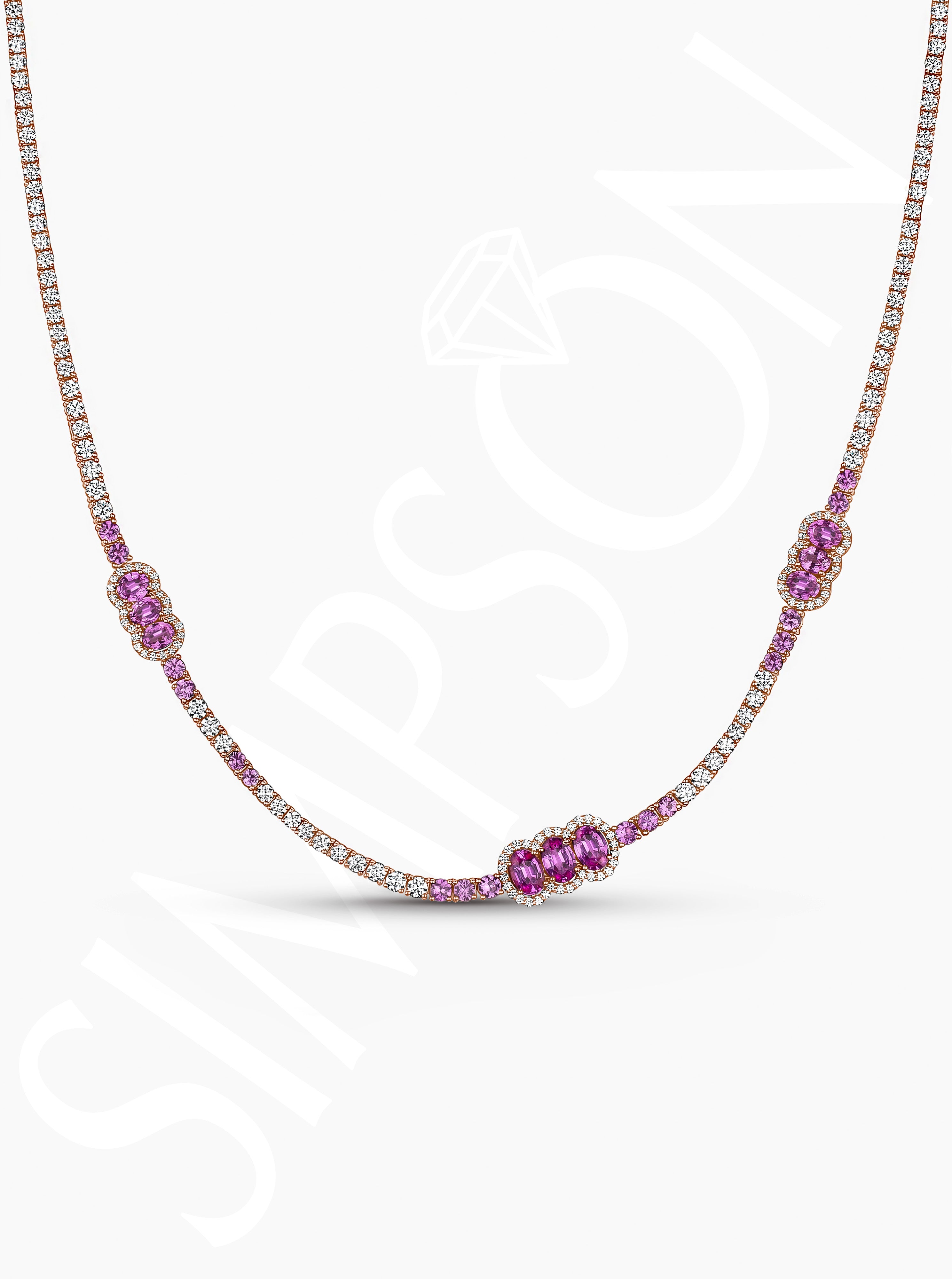 Pink Sapphire Diamond Necklace