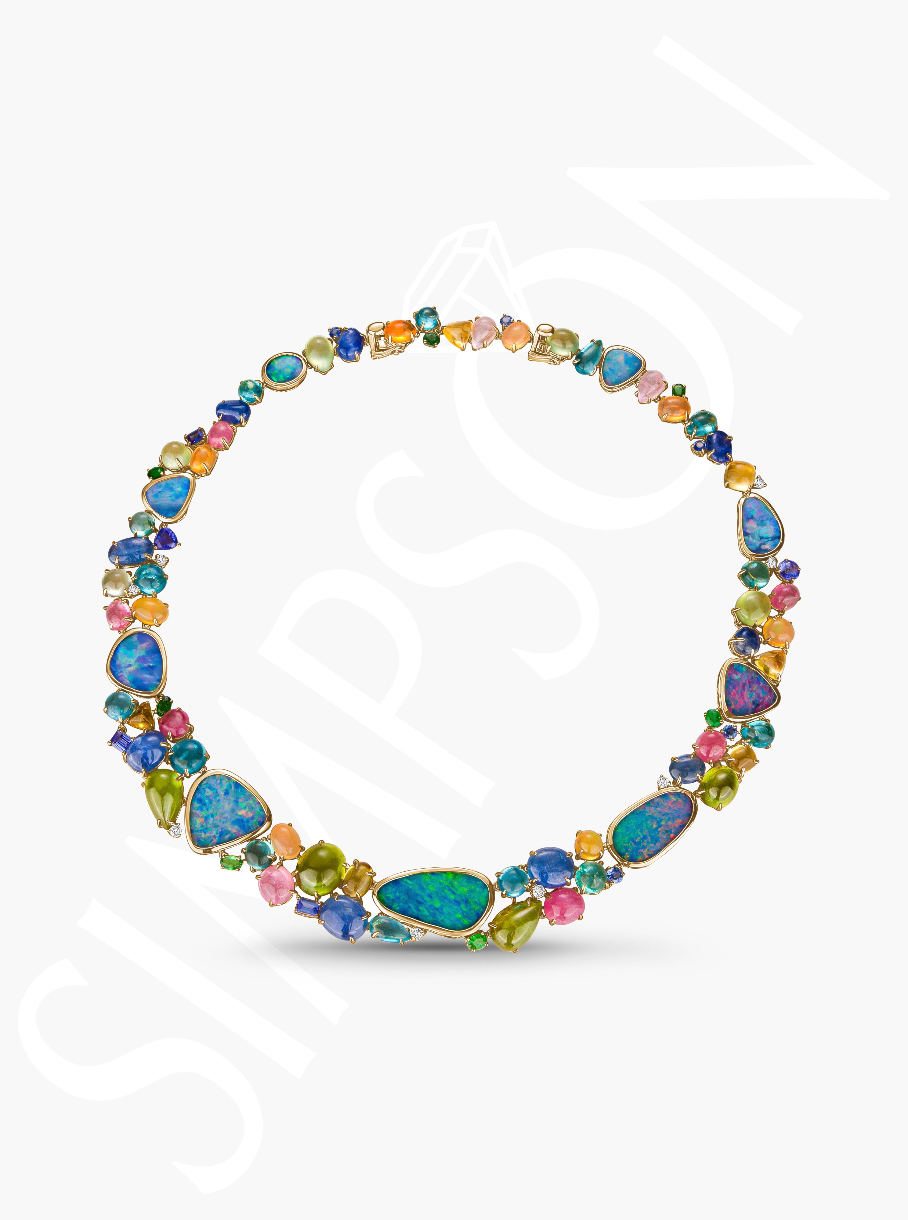 Multi-Color Opal and Gemstone Necklace