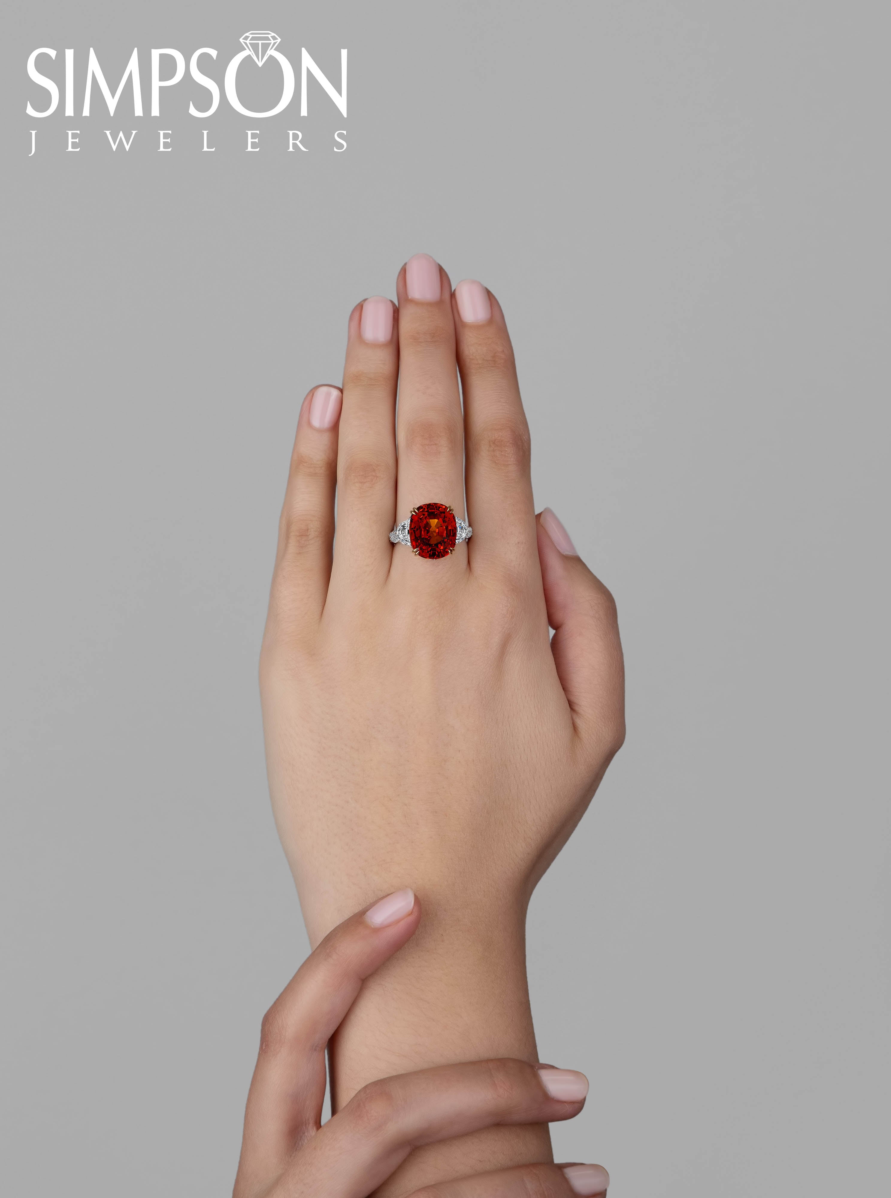 Orange Sapphire Ring