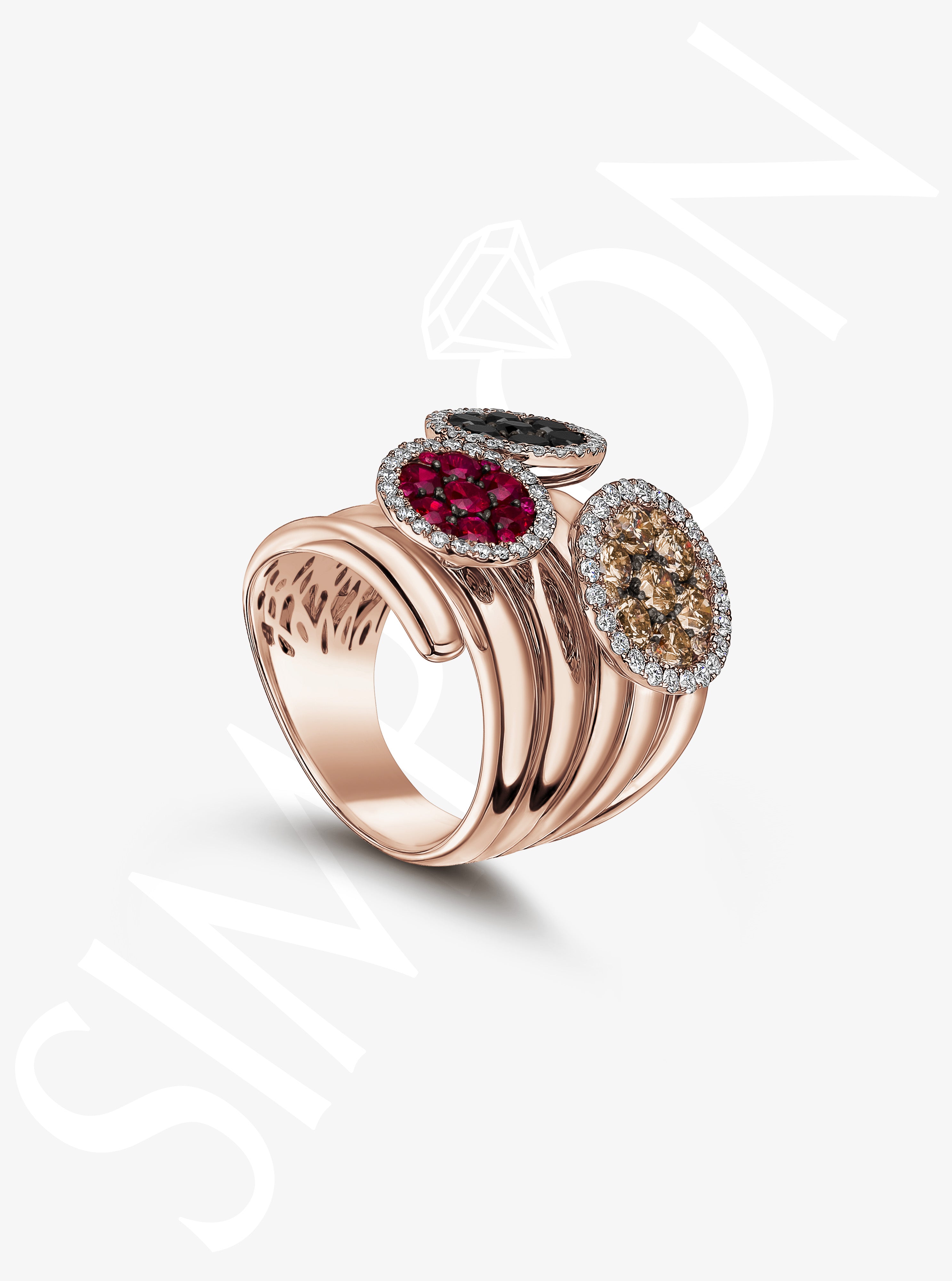 Tri-Color Halo Ring