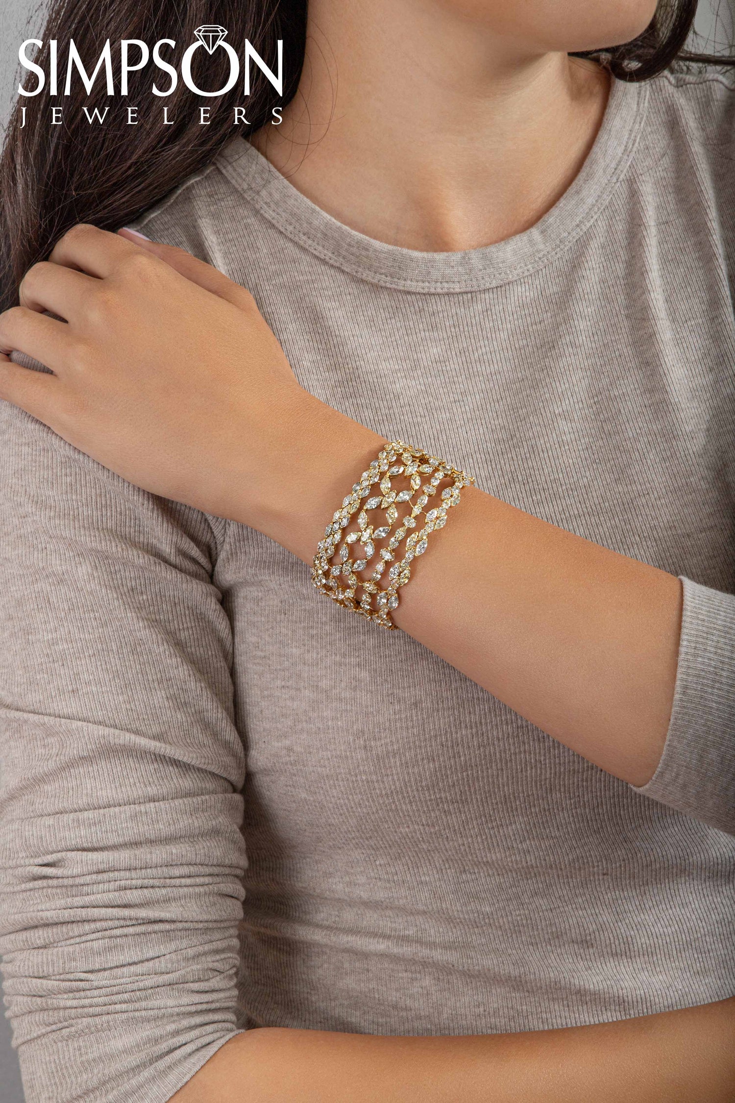 Openwork Diamond Bangle