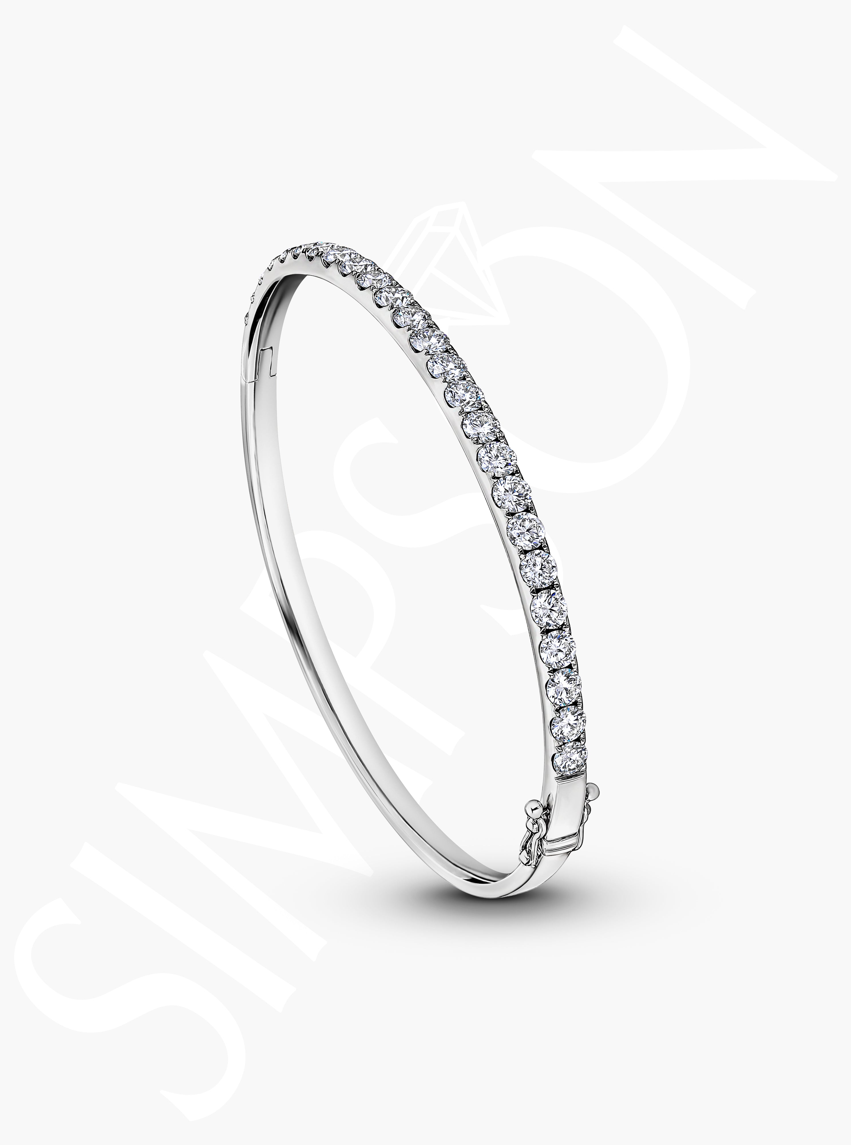 Classic White Gold Diamond Bangle