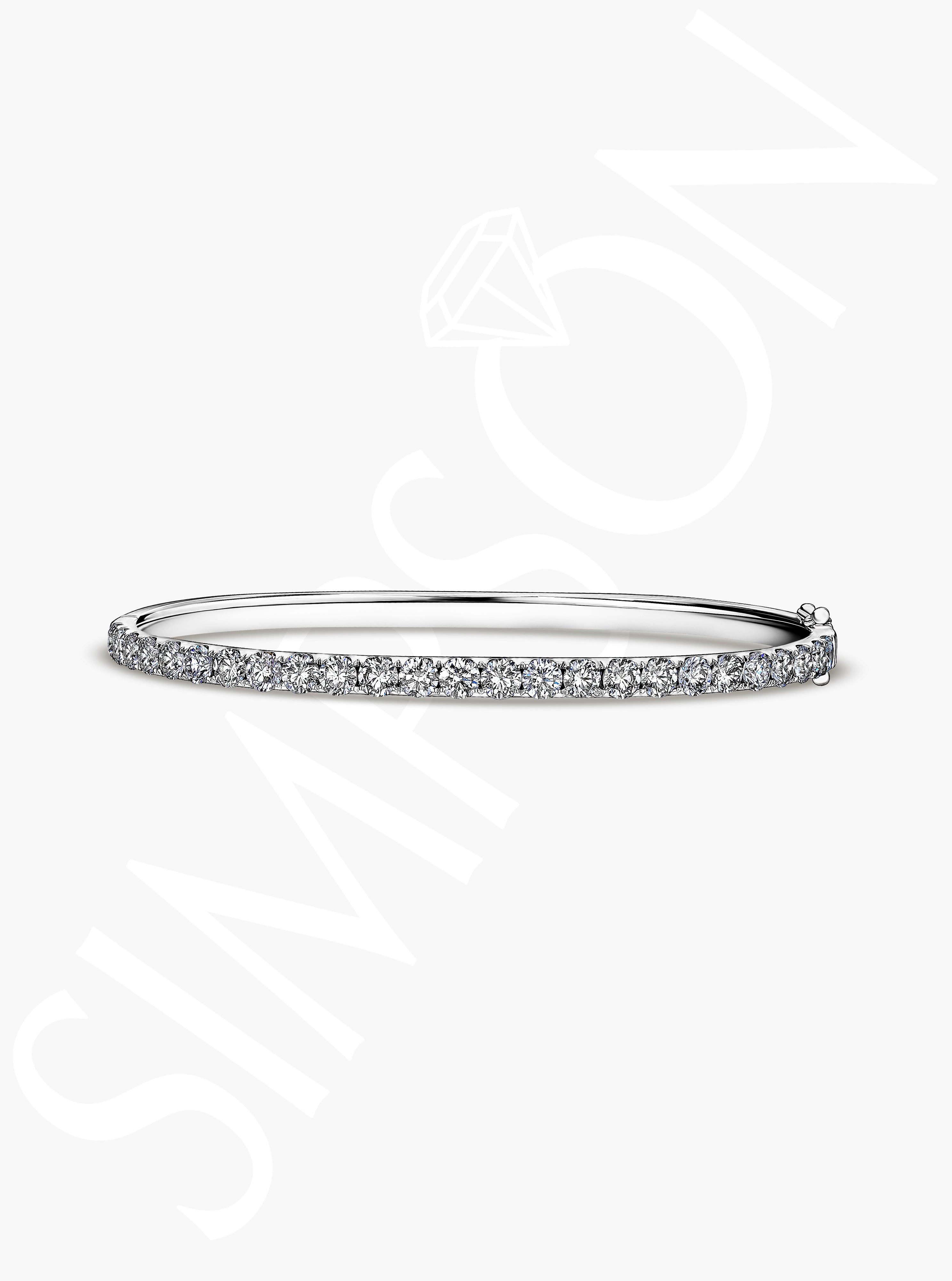 Classic White Gold Diamond Bangle