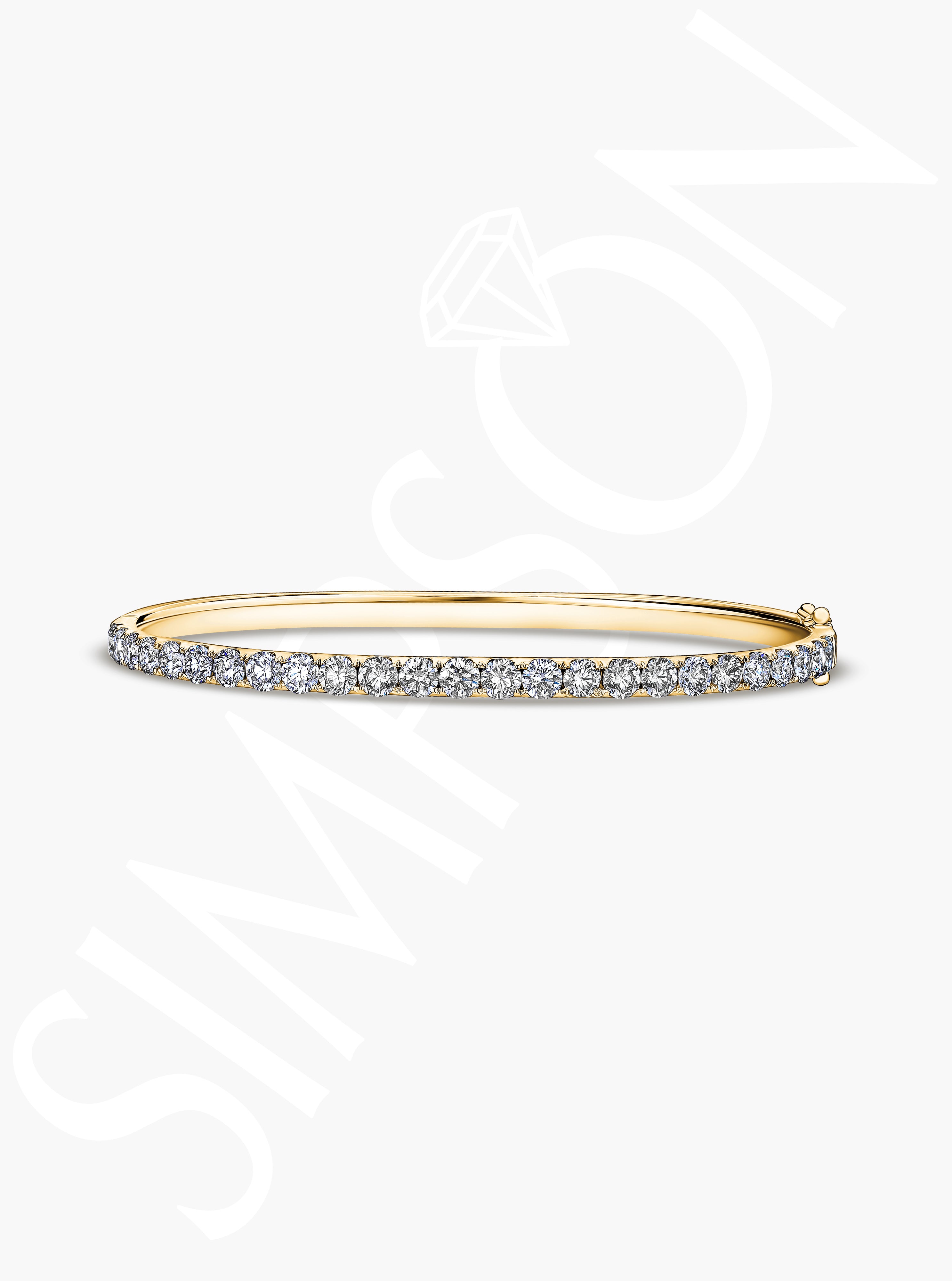 Classic Yellow Gold Diamond Bangle