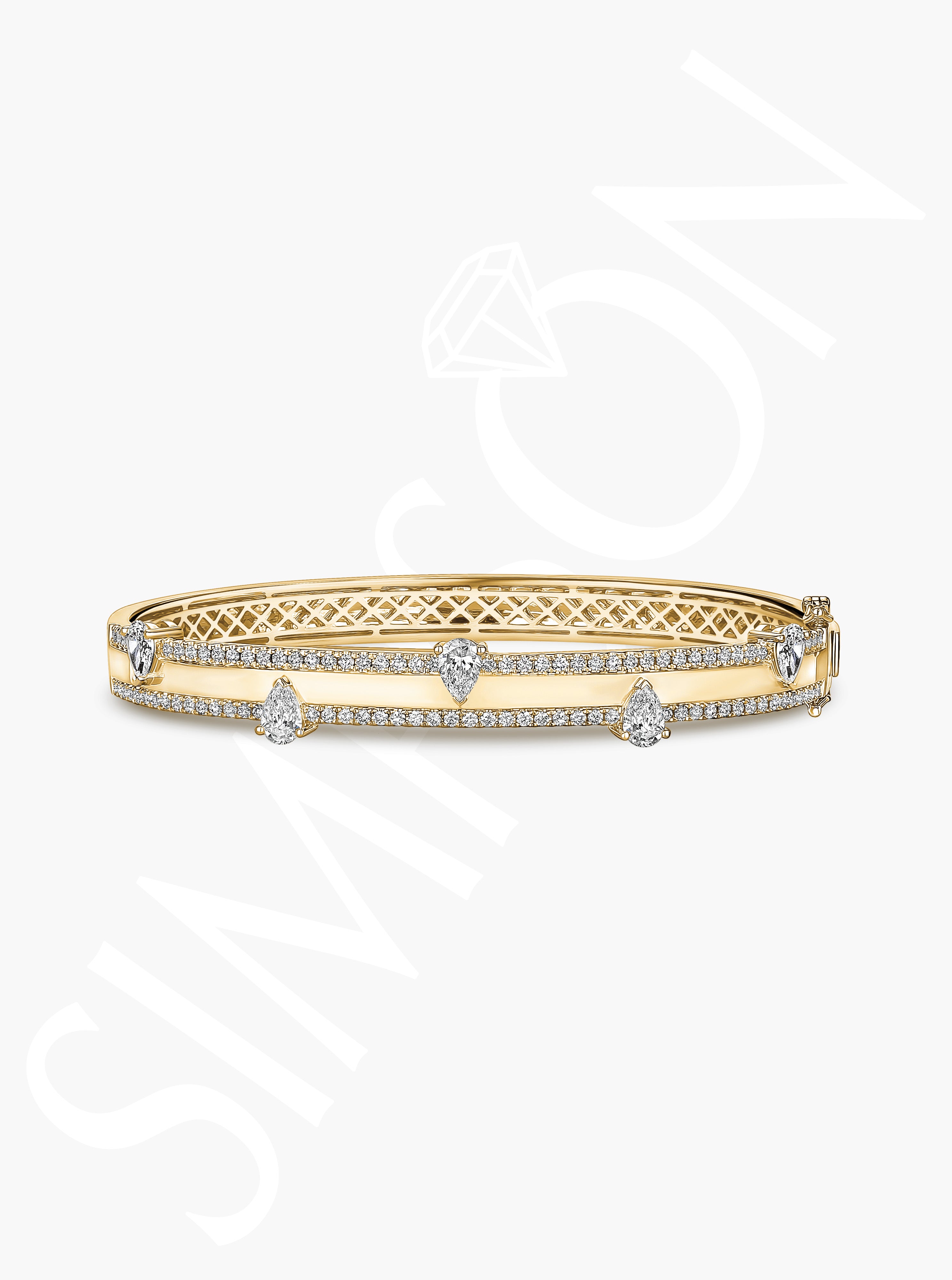 Pear-Shaped Diamond Accent Bangle