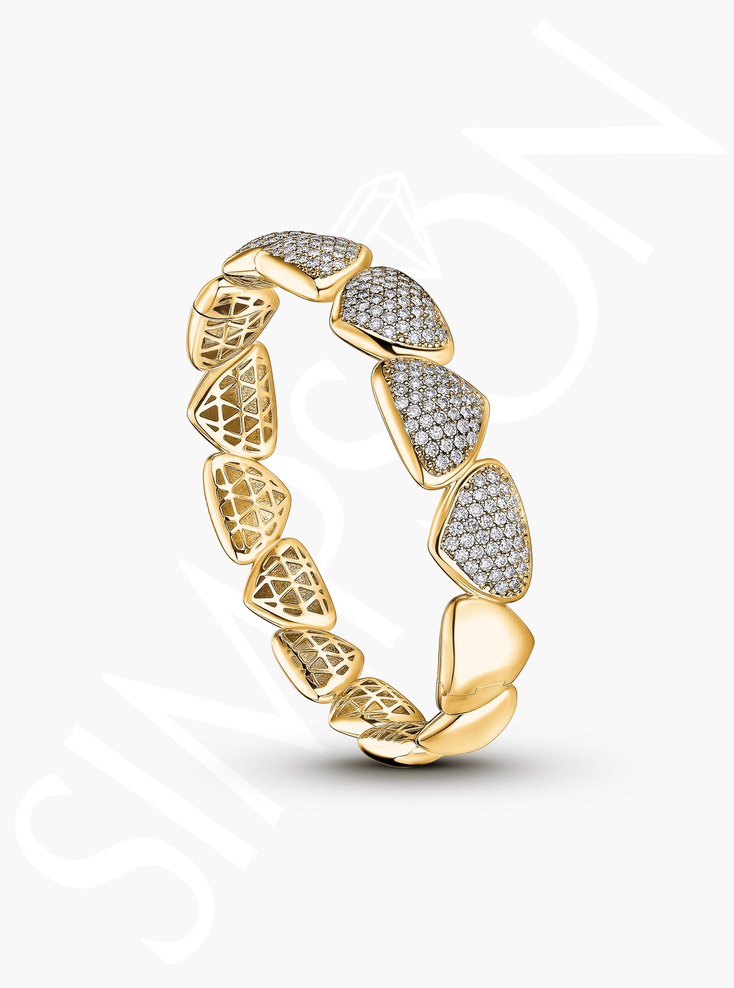 Geometric Diamond Bangle