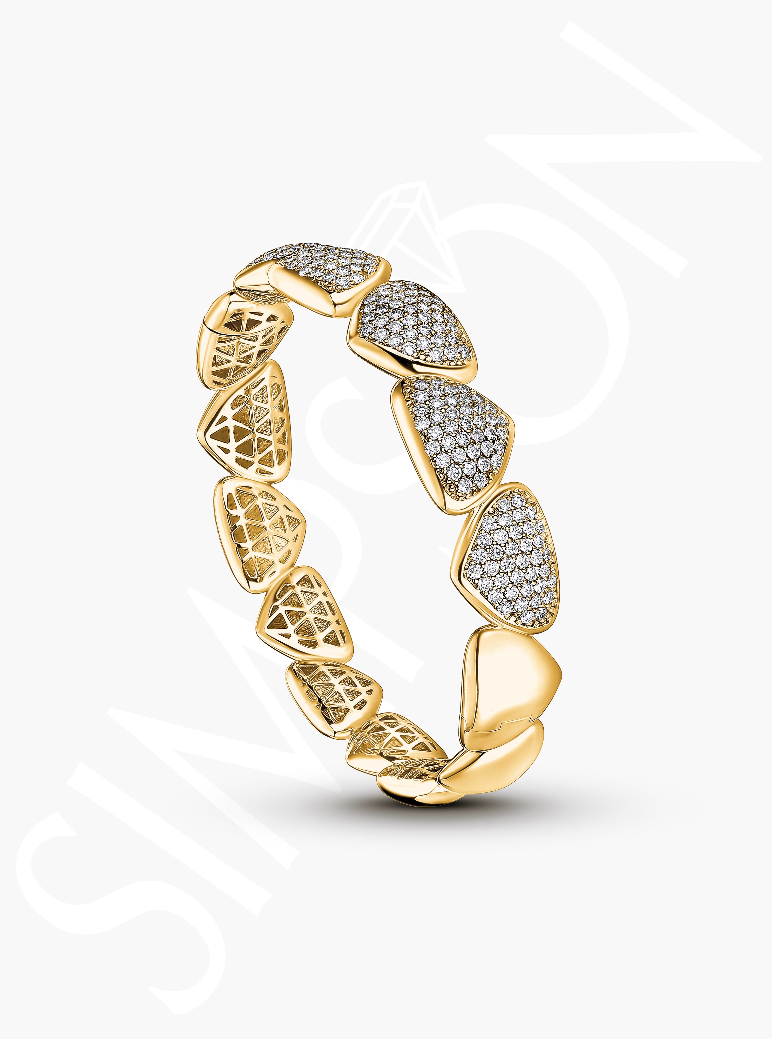 Geometric Diamond Bangle