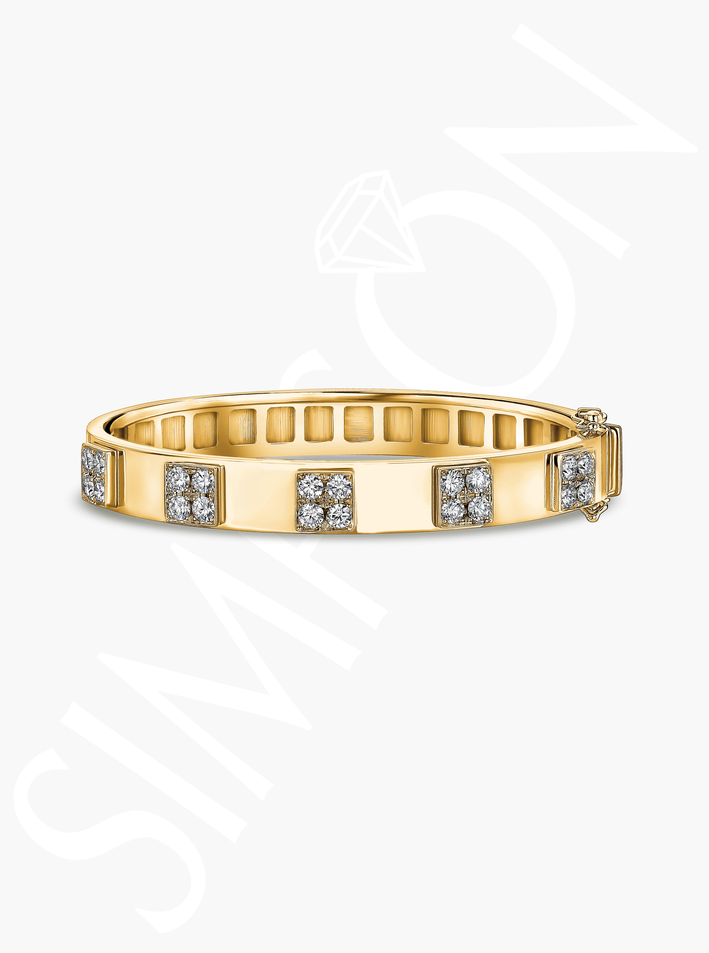 Diamond Station Cluster Bangle