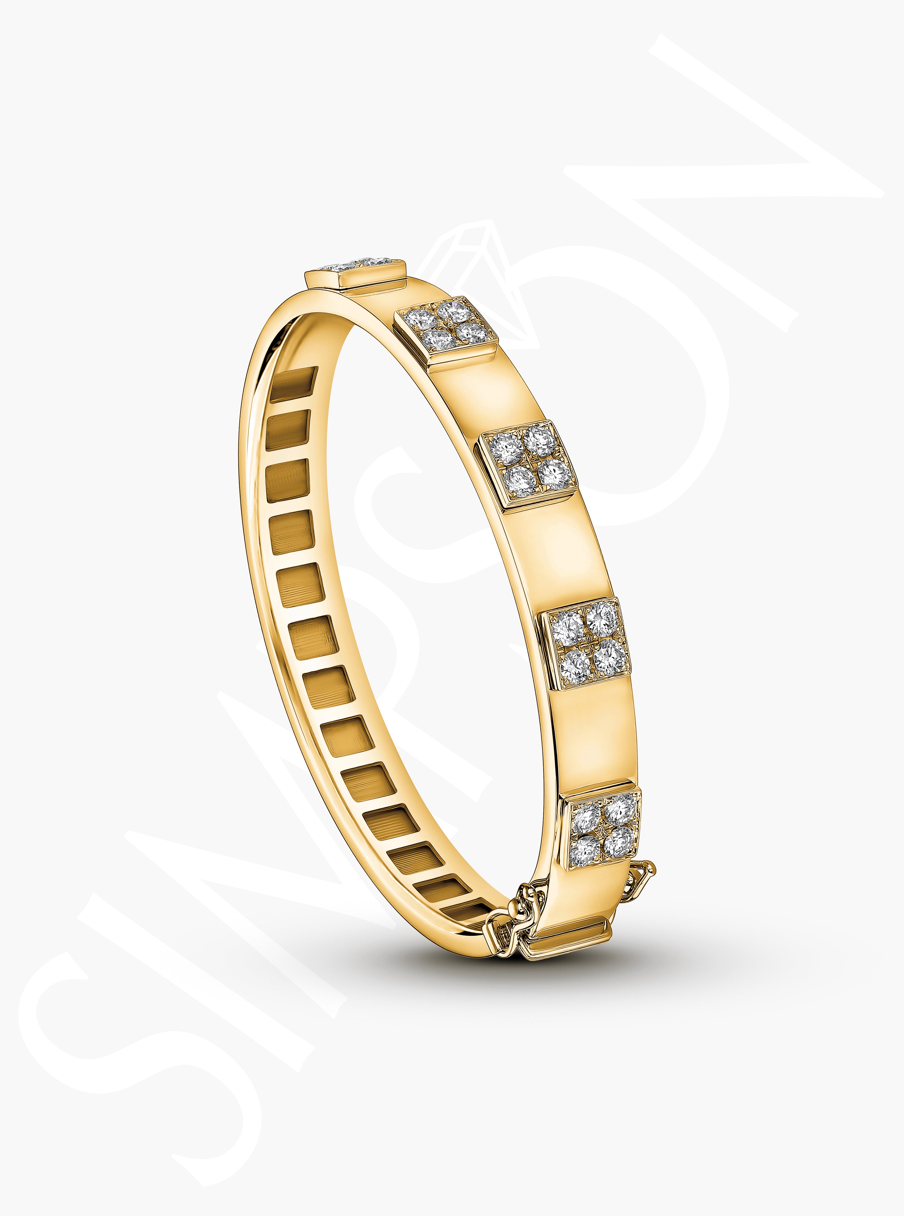 Diamond Station Cluster Bangle