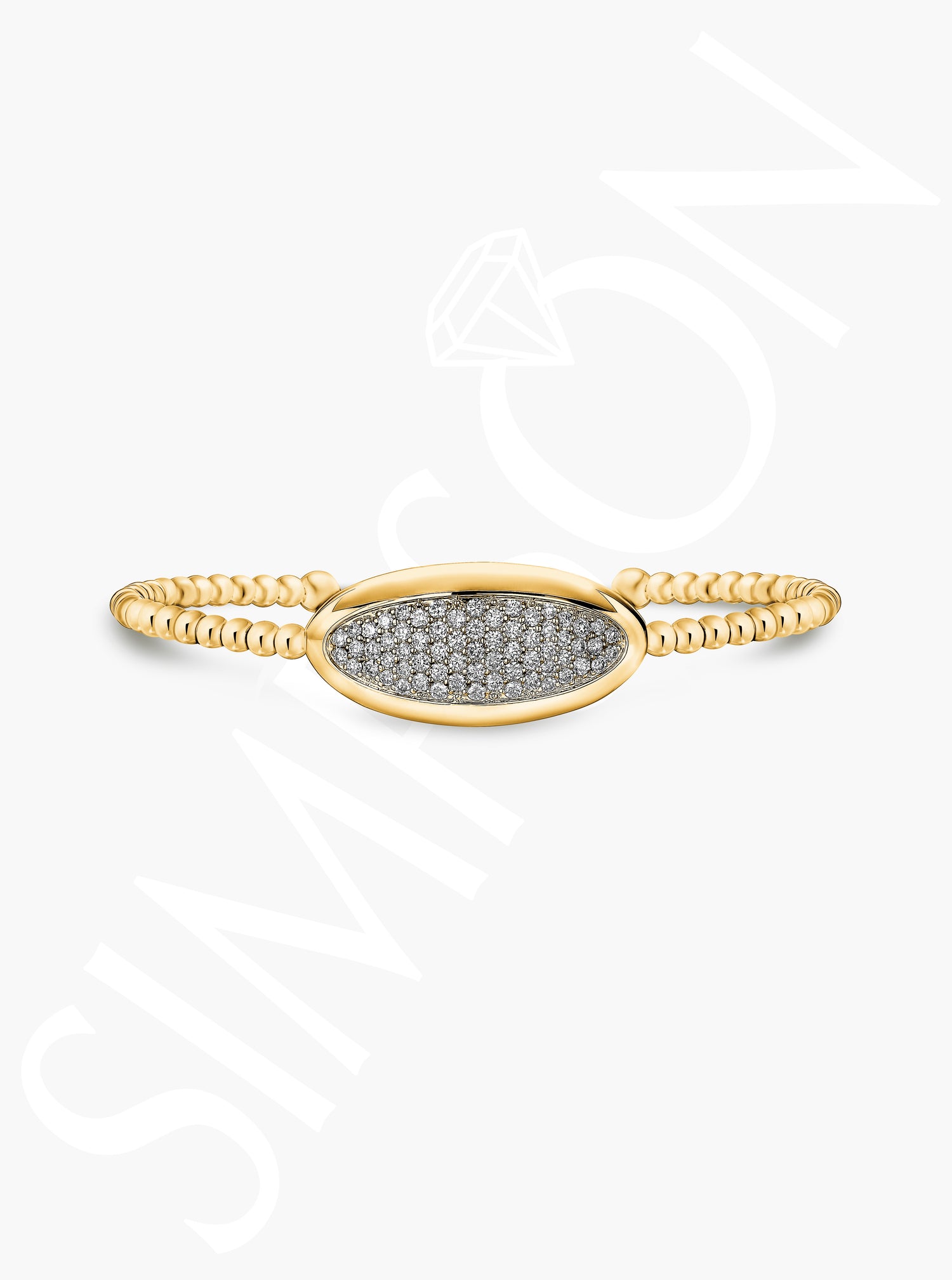 Oval Pavé Diamond Bangle