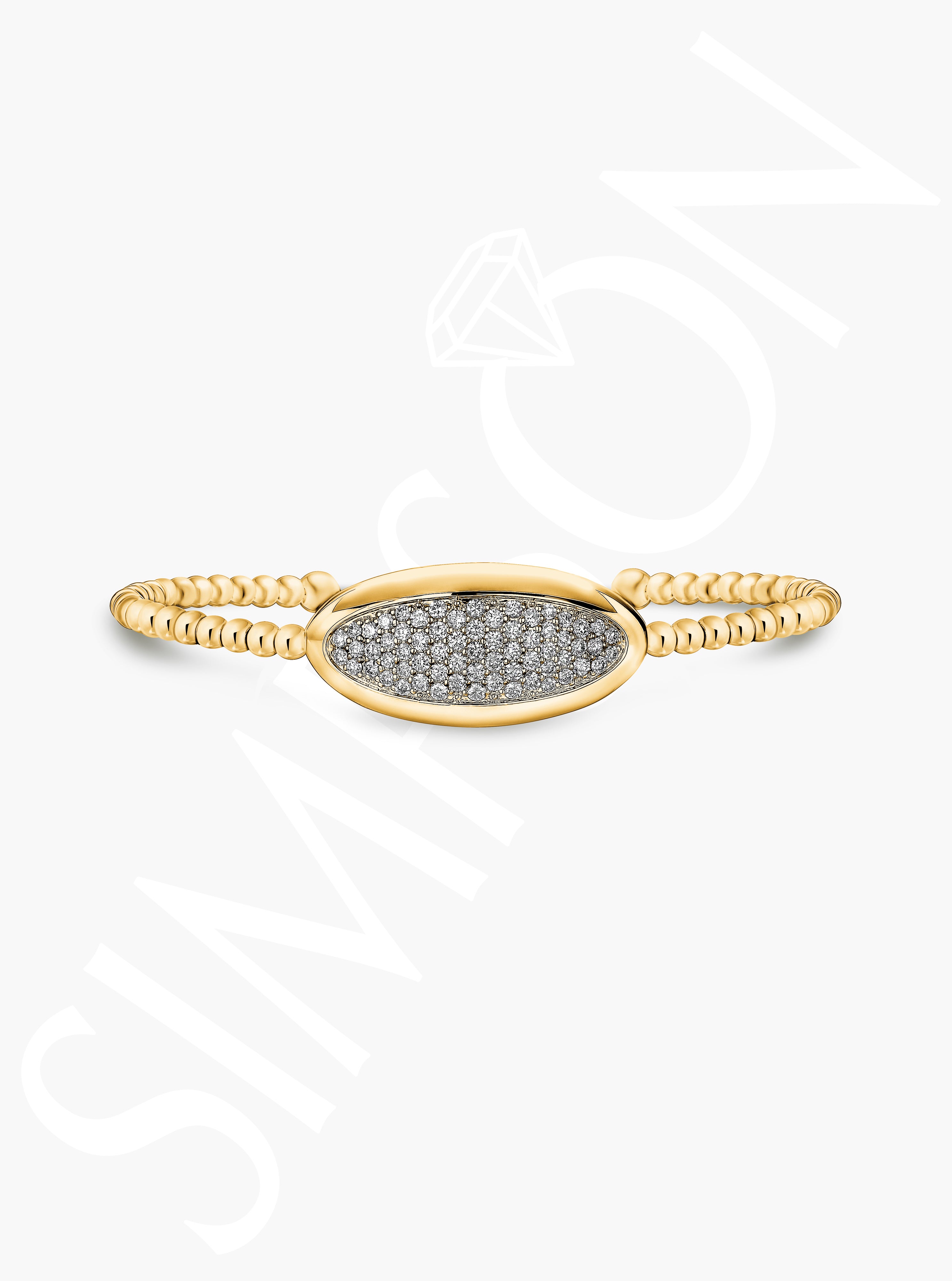 Oval Pavé Diamond Bangle