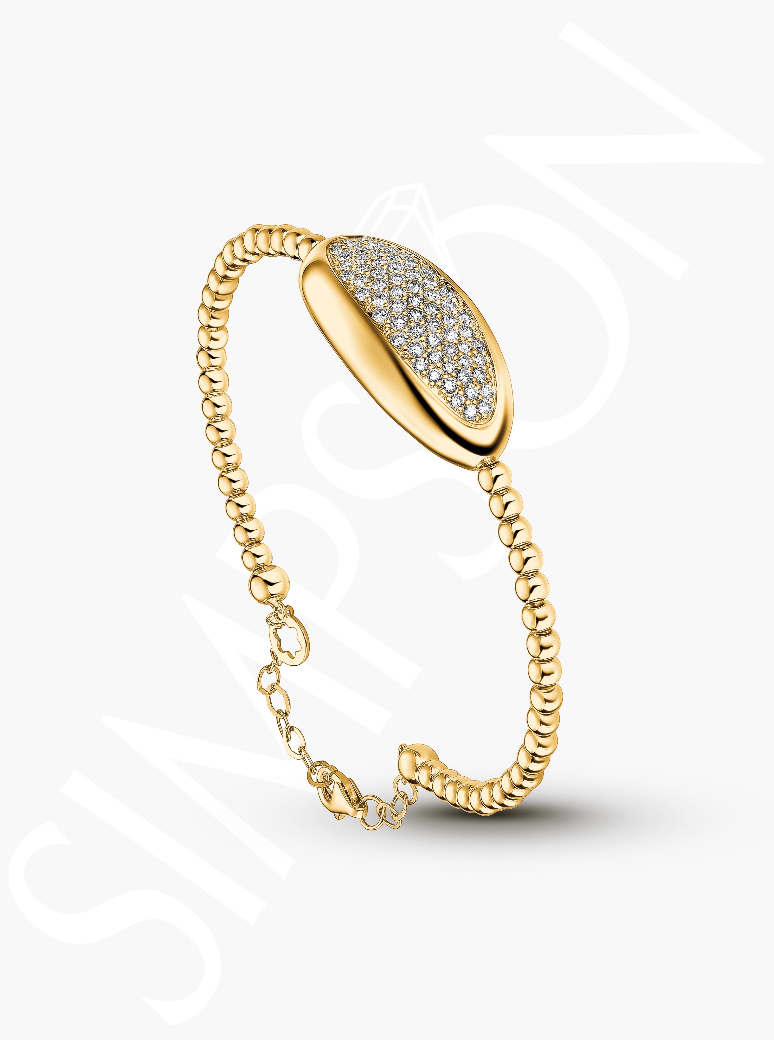 Oval Pavé Diamond Bangle