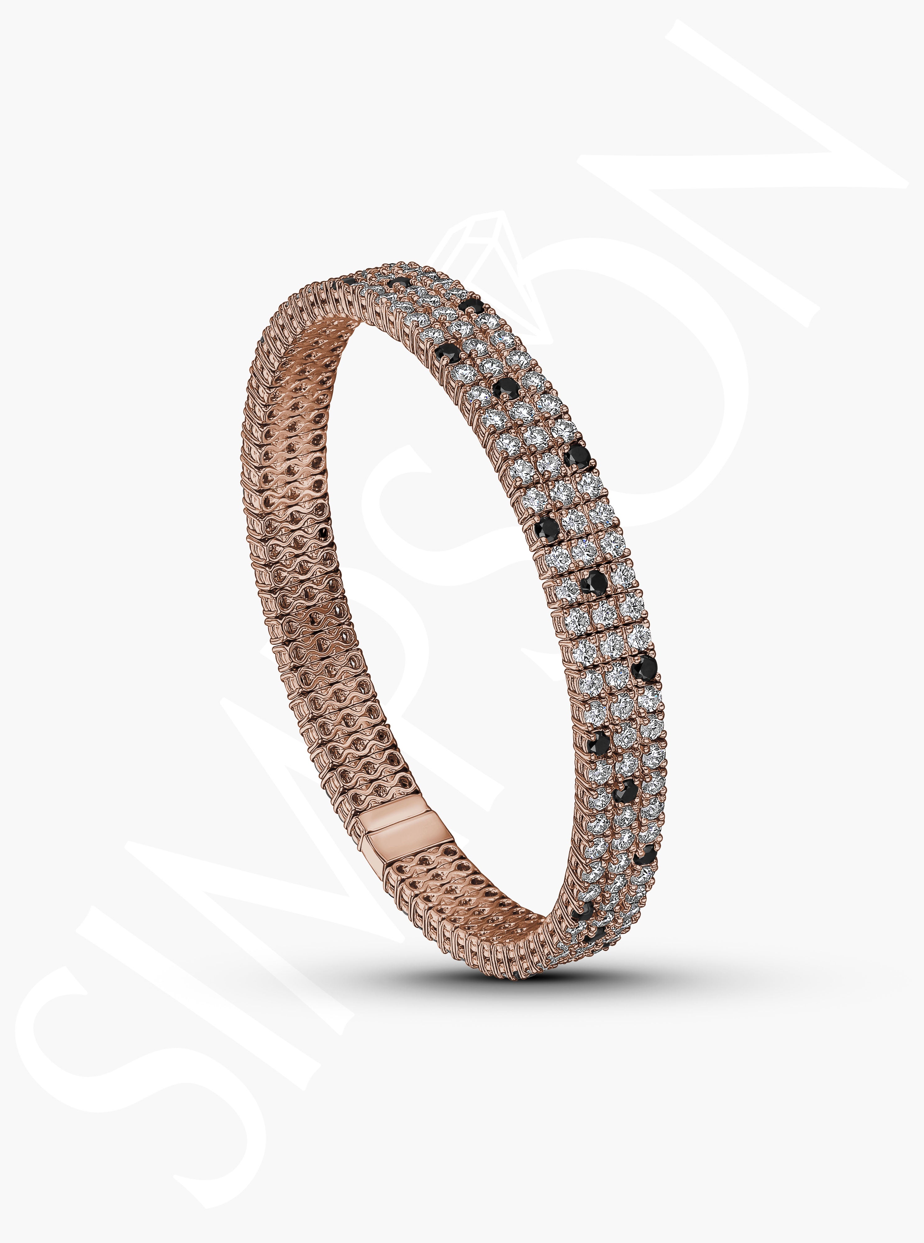 Black & White Diamond Stretch Bracelet