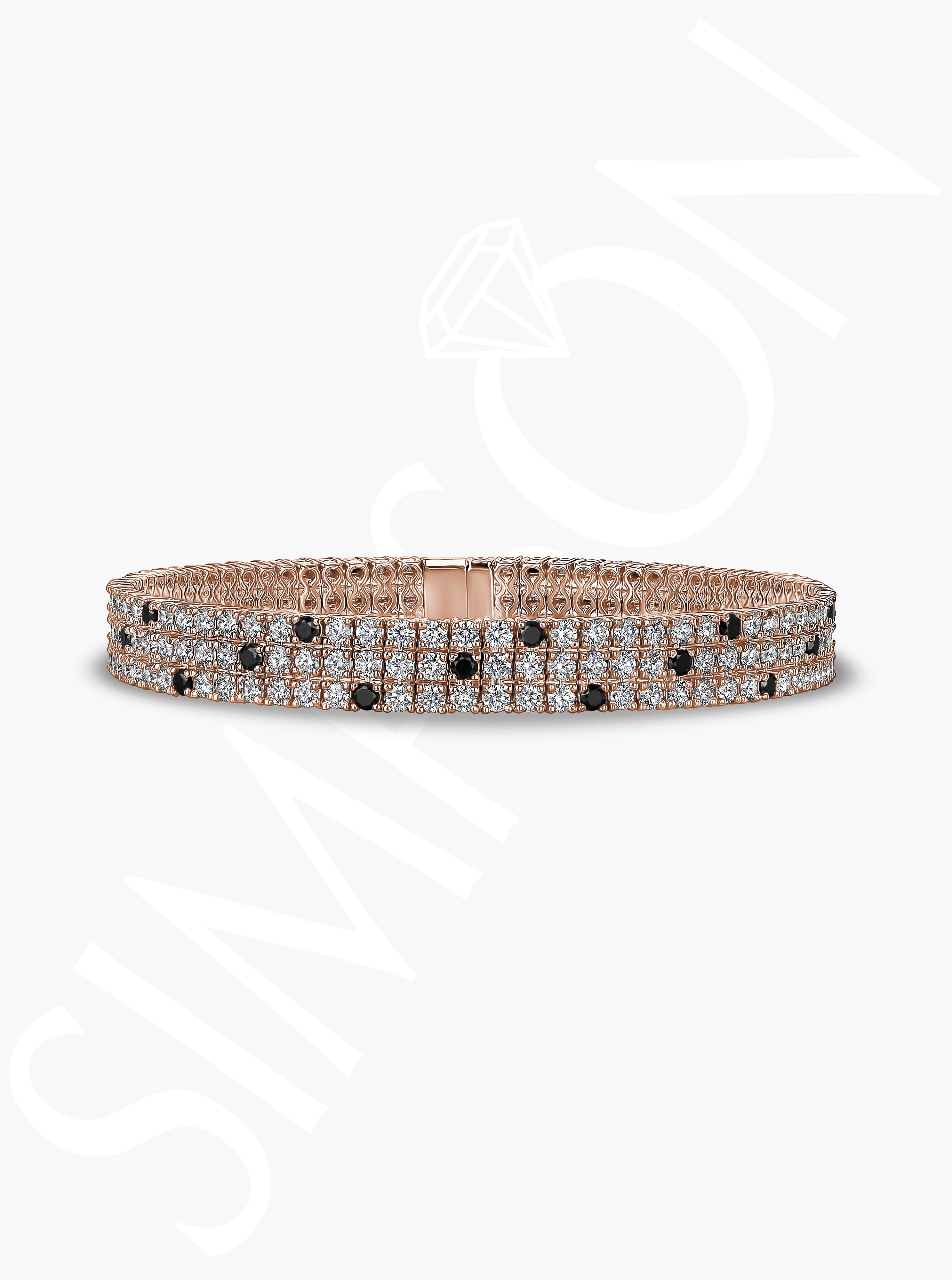 Black & White Diamond Stretch Bracelet