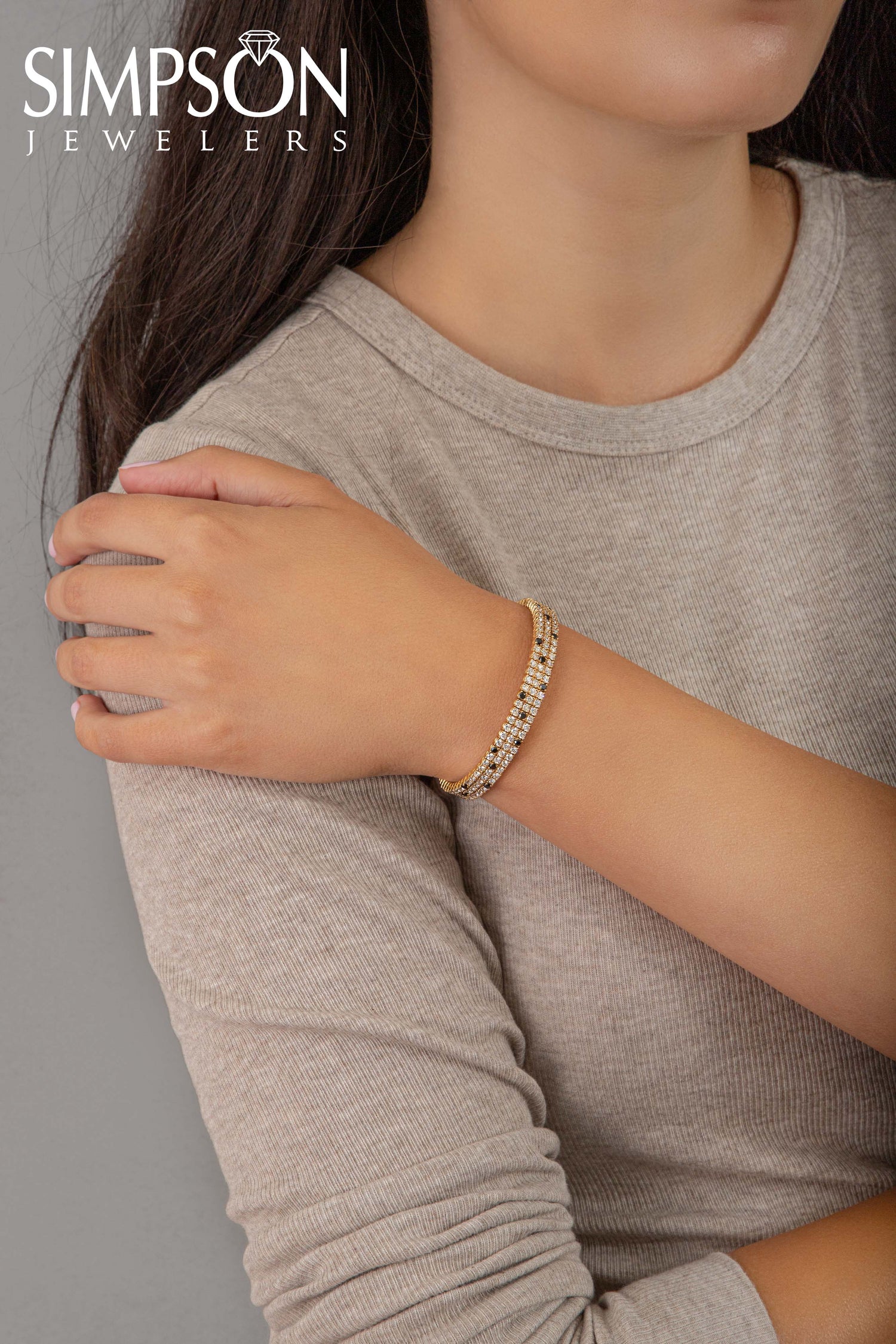 Black & White Diamond Stretch Bracelet