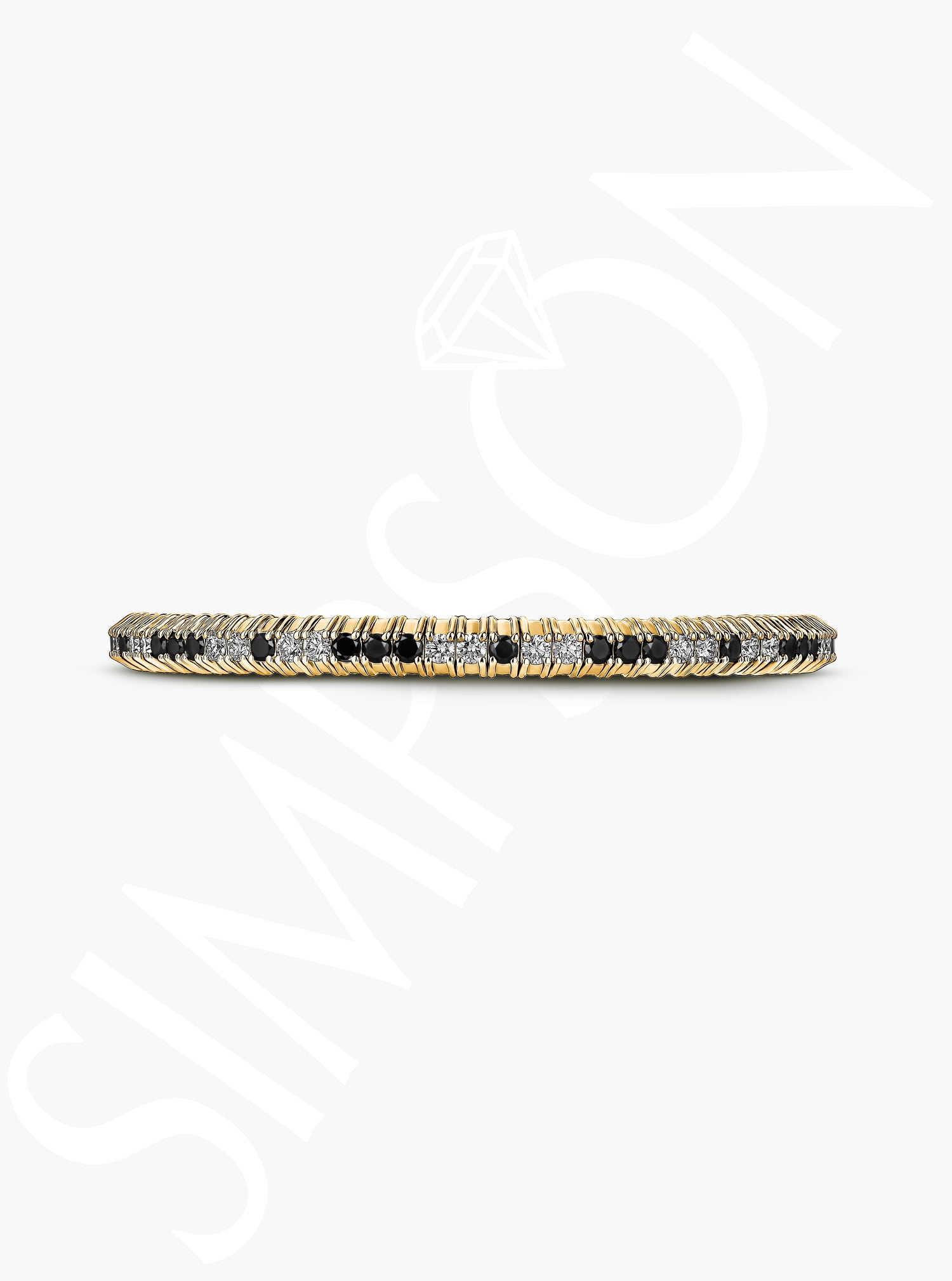 Black and White Diamond Stretch Bracelet