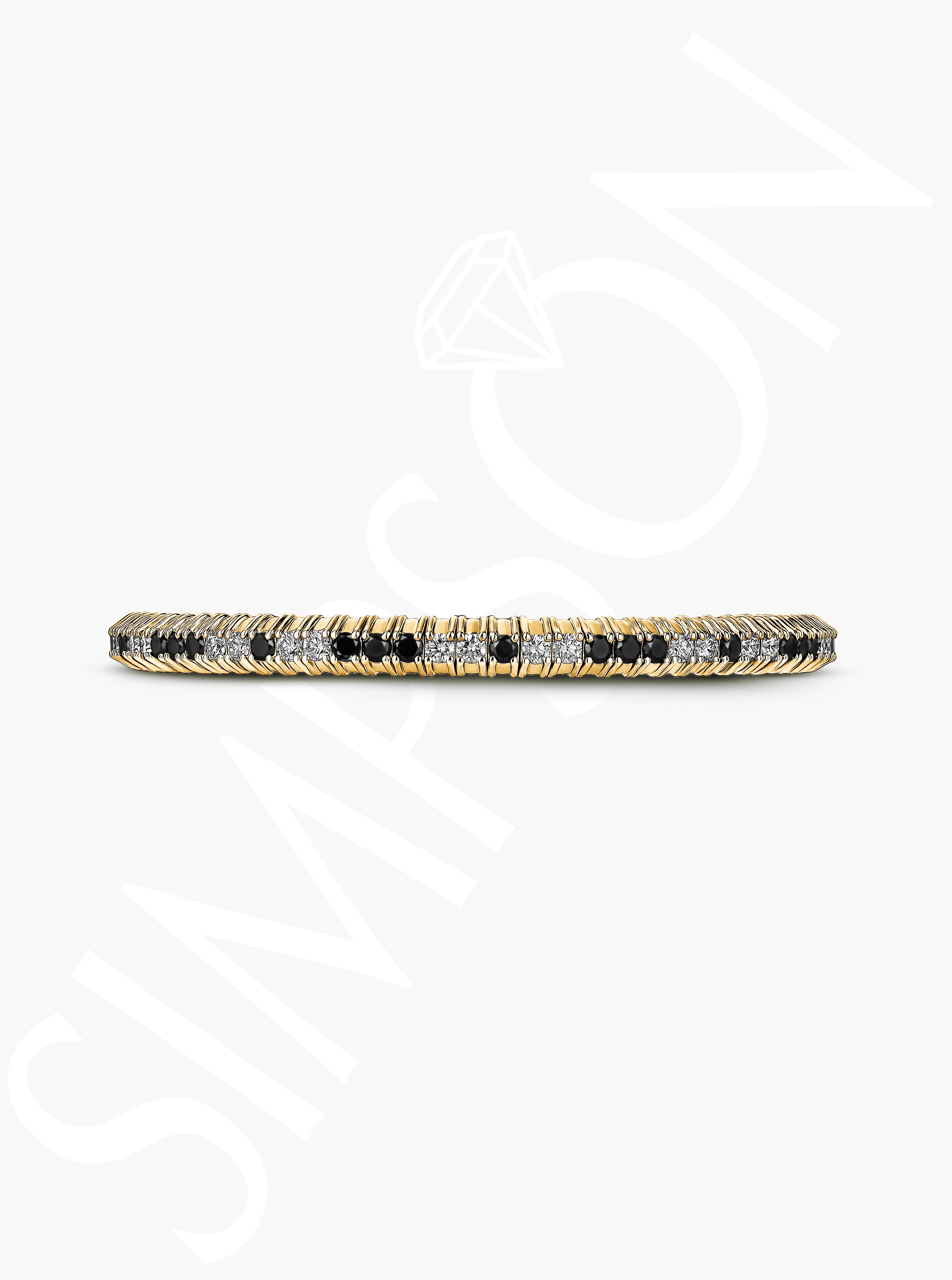 Black and White Diamond Stretch Bracelet