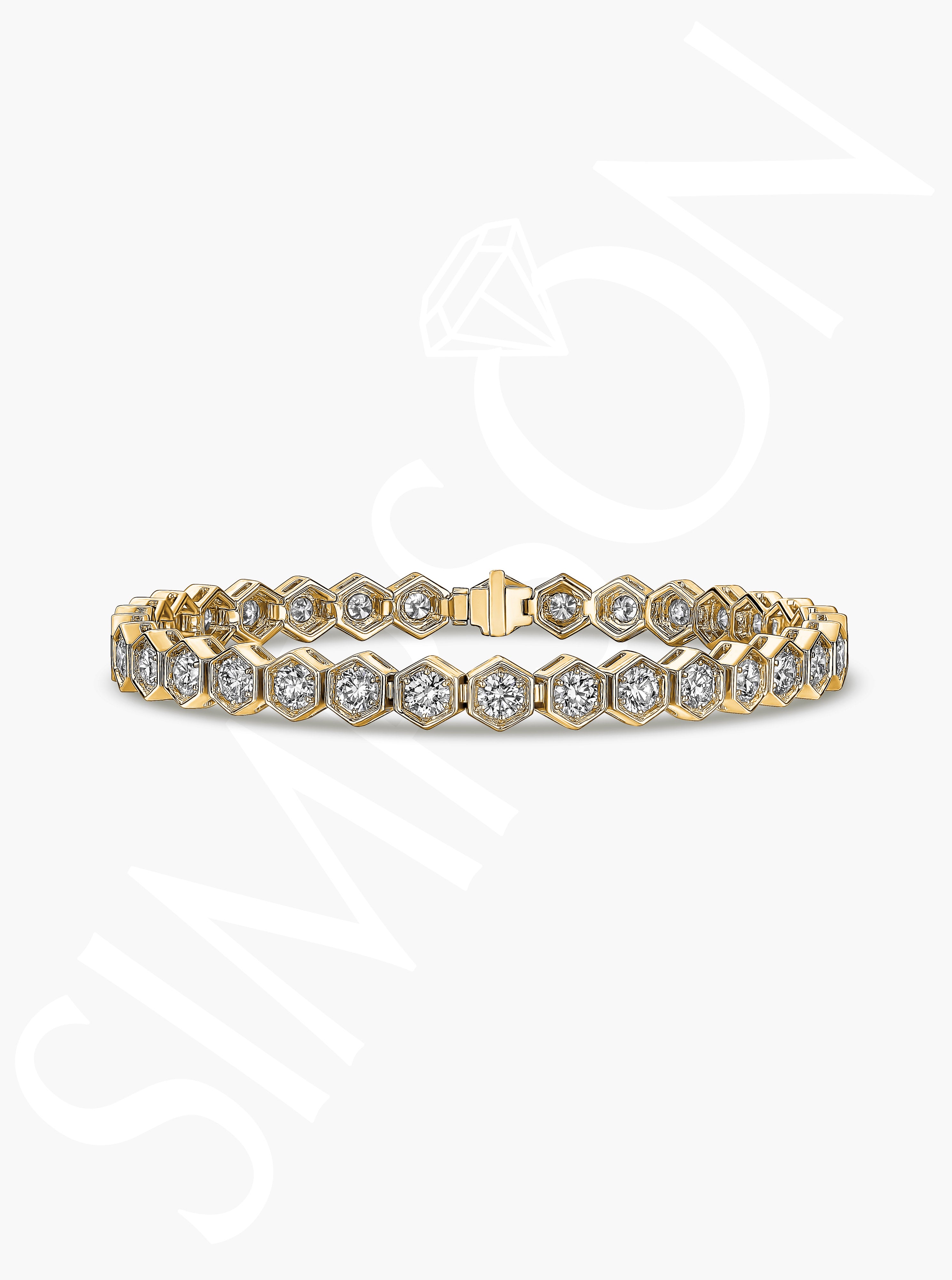 Hexagon Diamond Tennis Bracelet