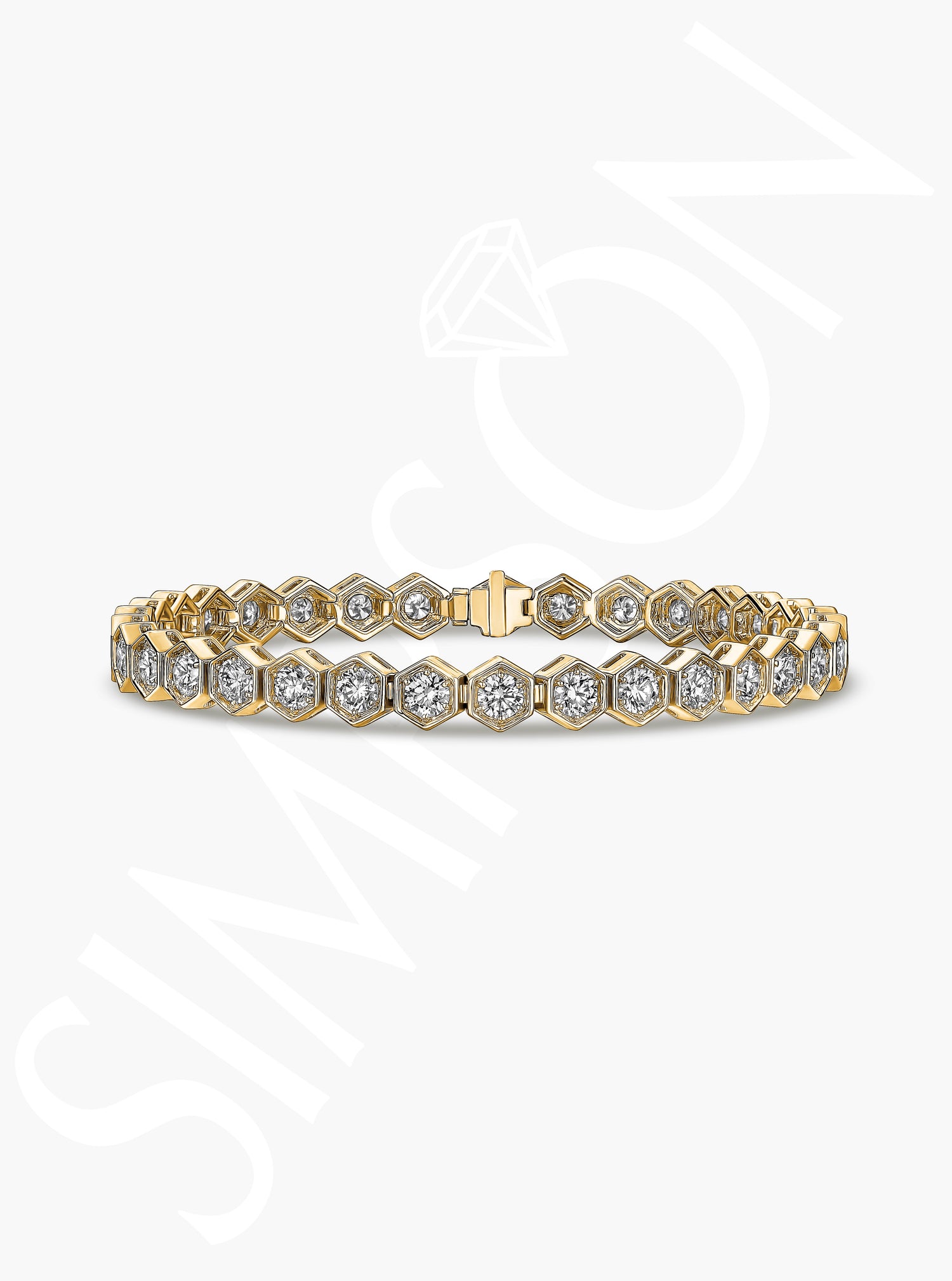 Hexagon Diamond Tennis Bracelet