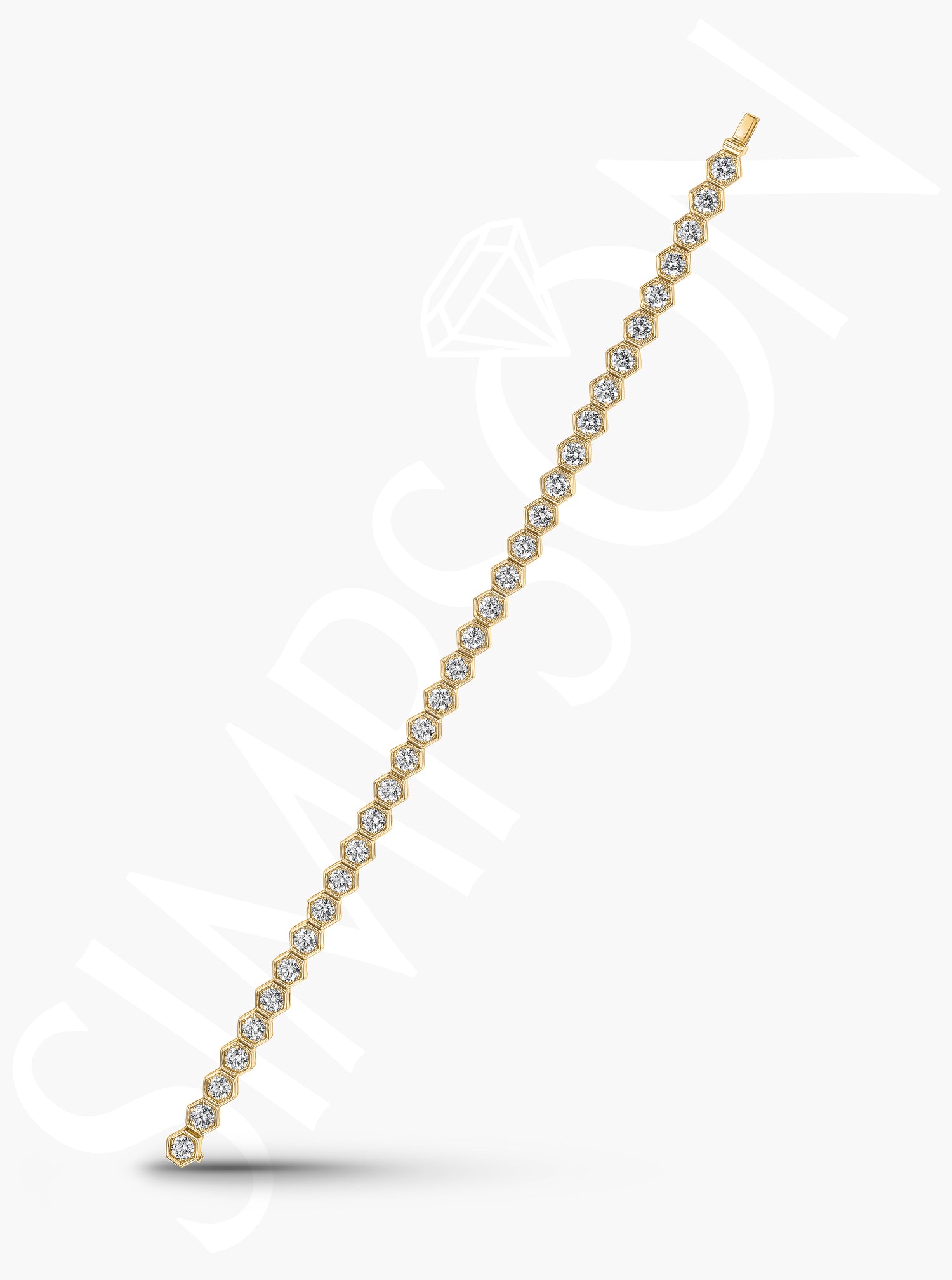 Hexagon Diamond Tennis Bracelet