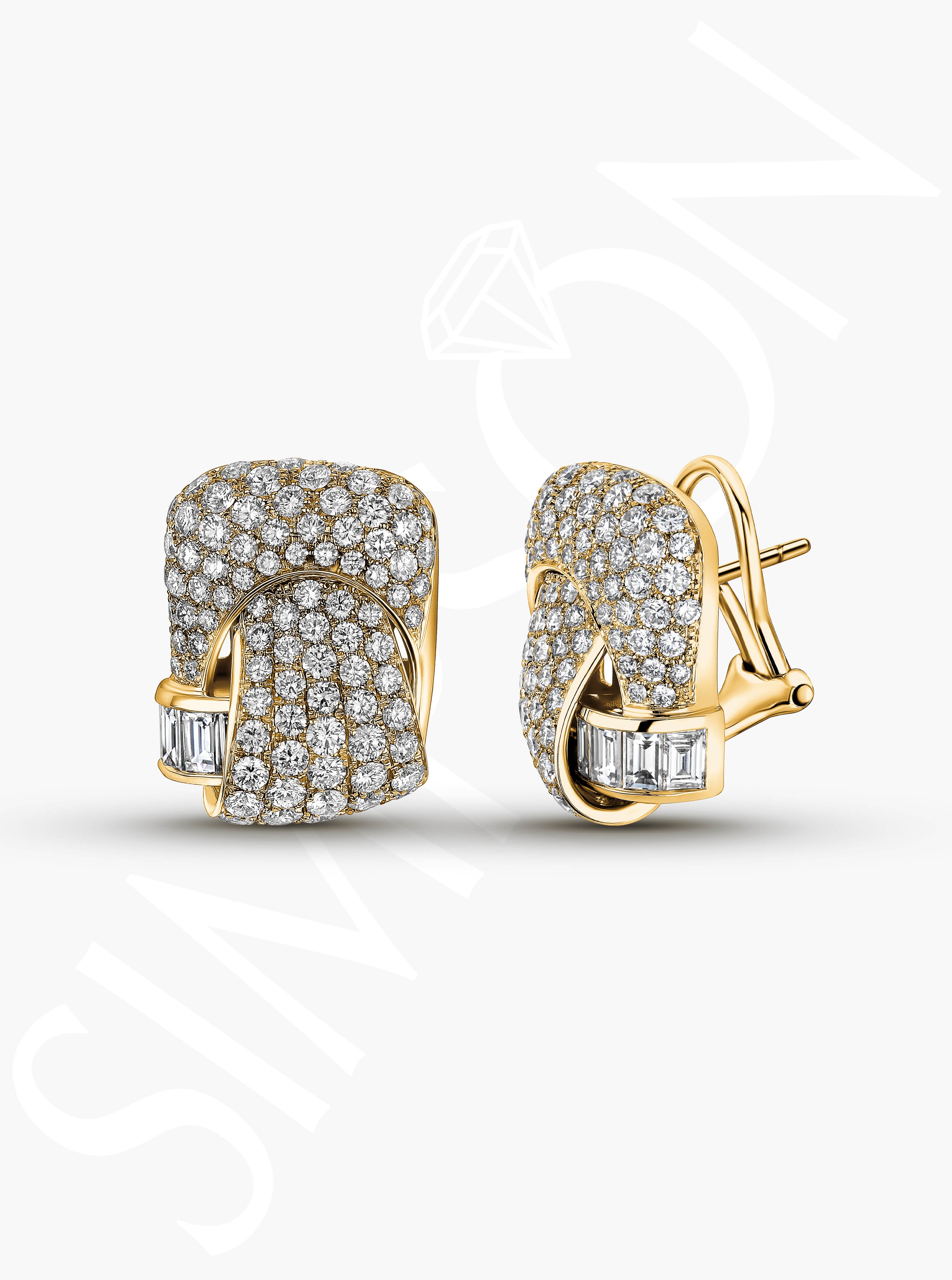 Woven Pavé Diamond Earrings