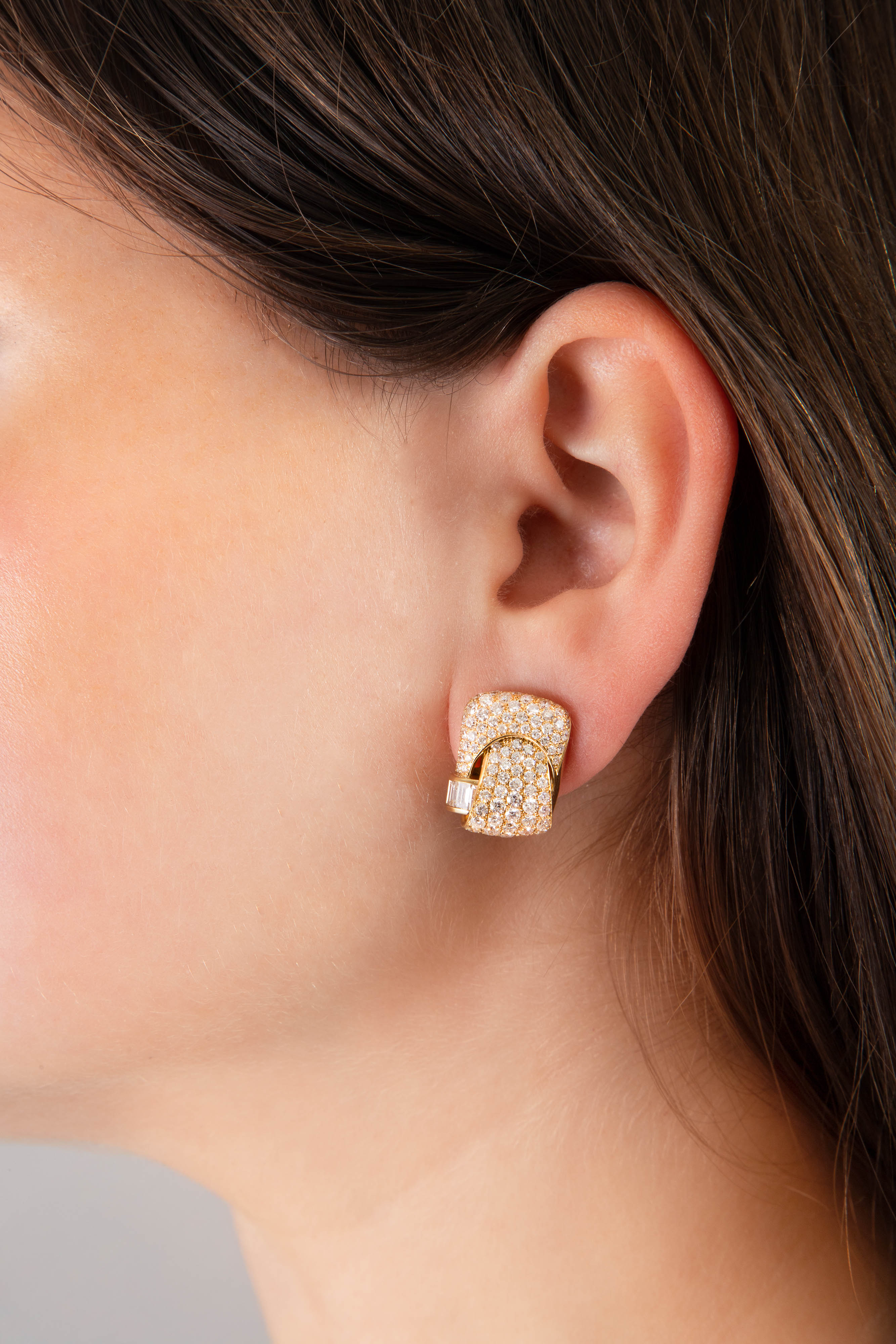 Woven Pavé Diamond Earrings