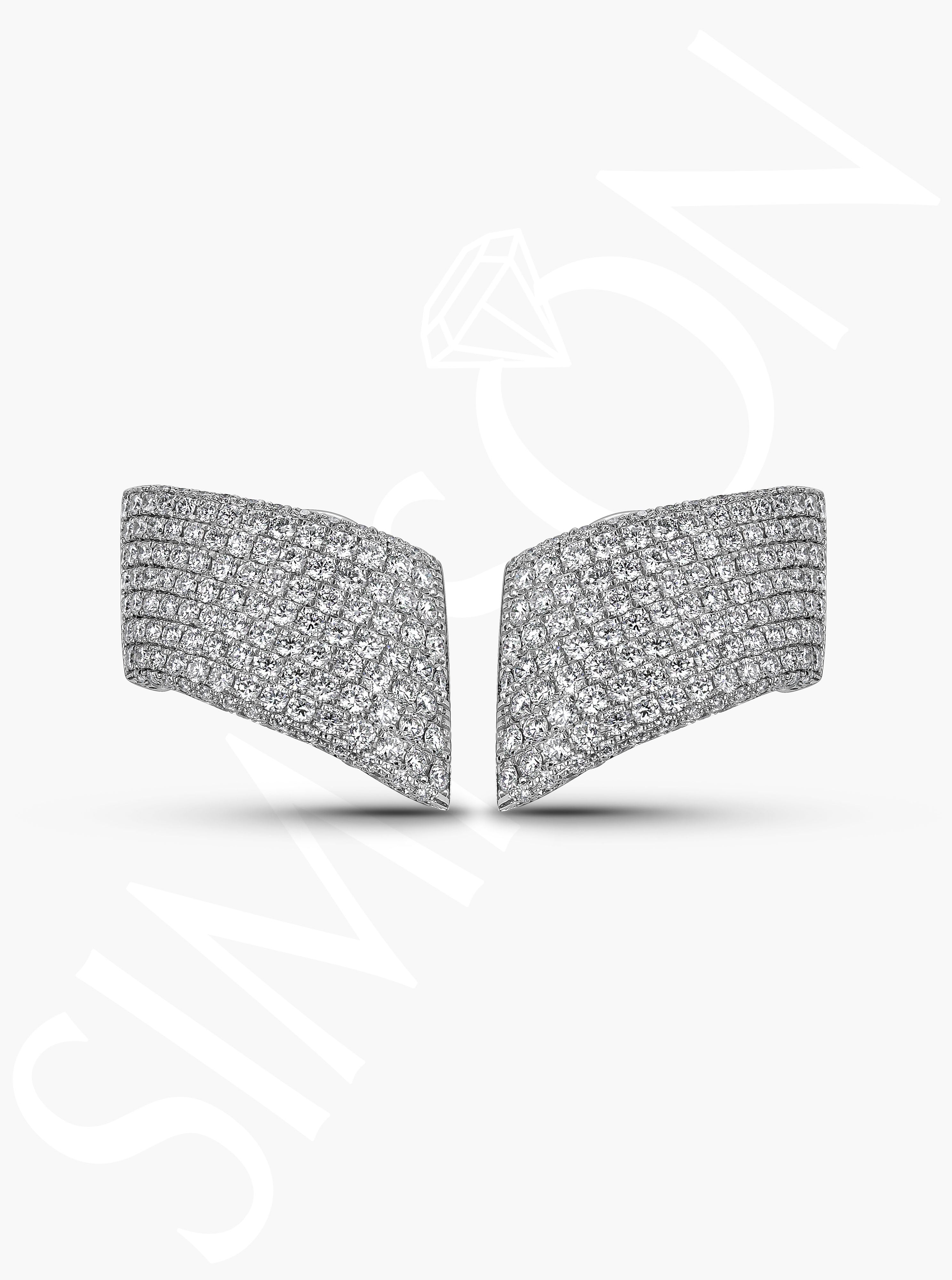White Gold Pavé Diamond Earrings