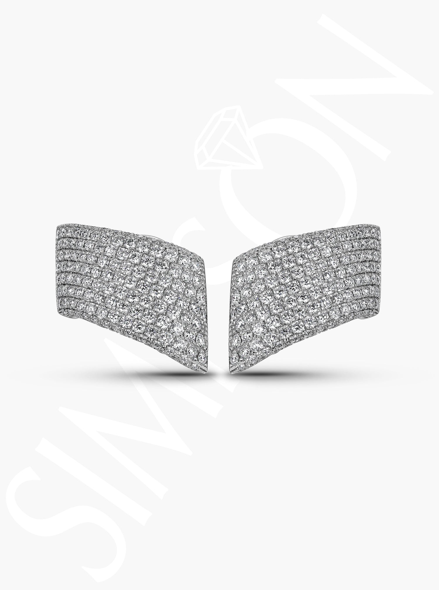 White Gold Pavé Diamond Earrings