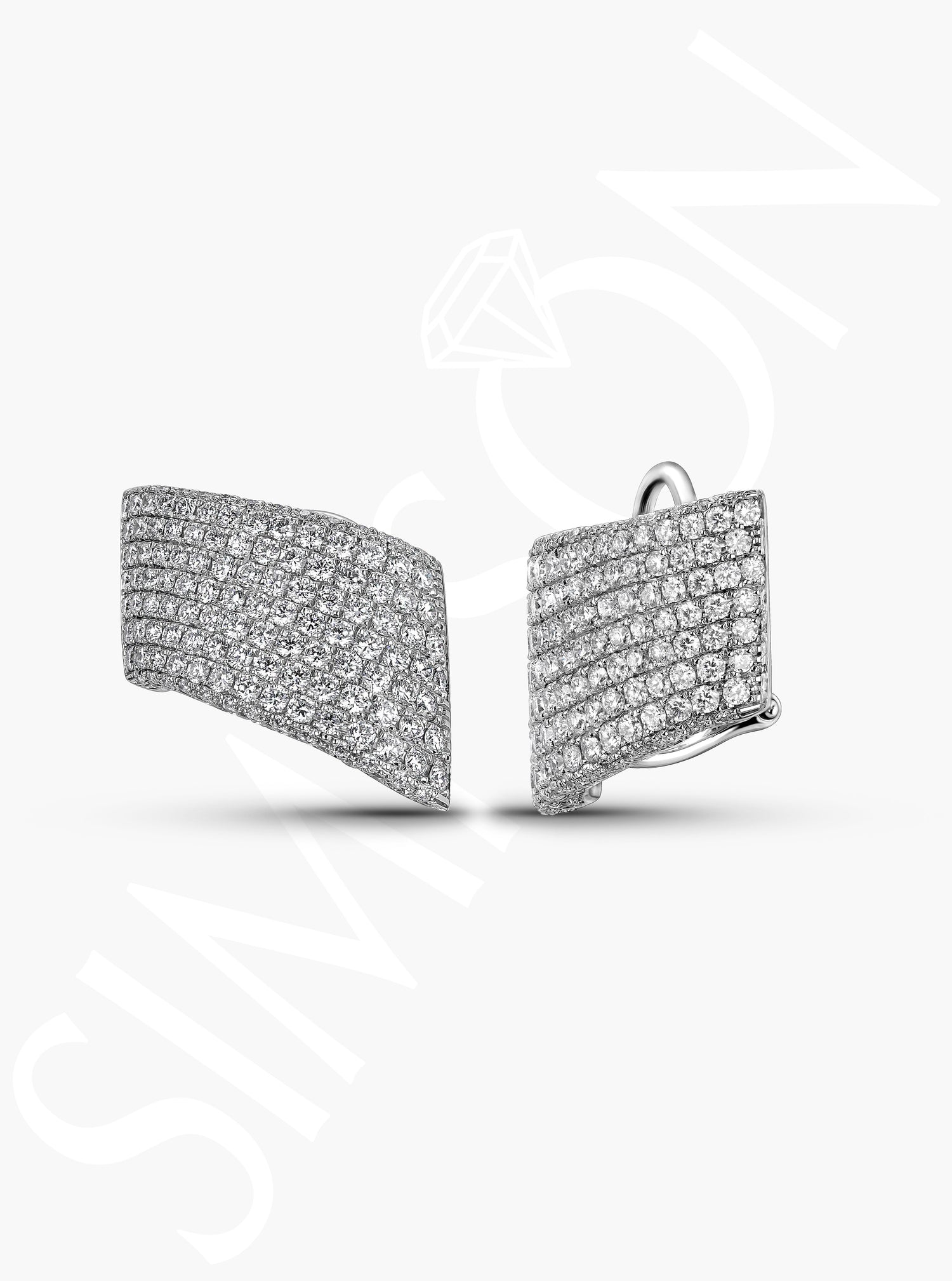 White Gold Pavé Diamond Earrings