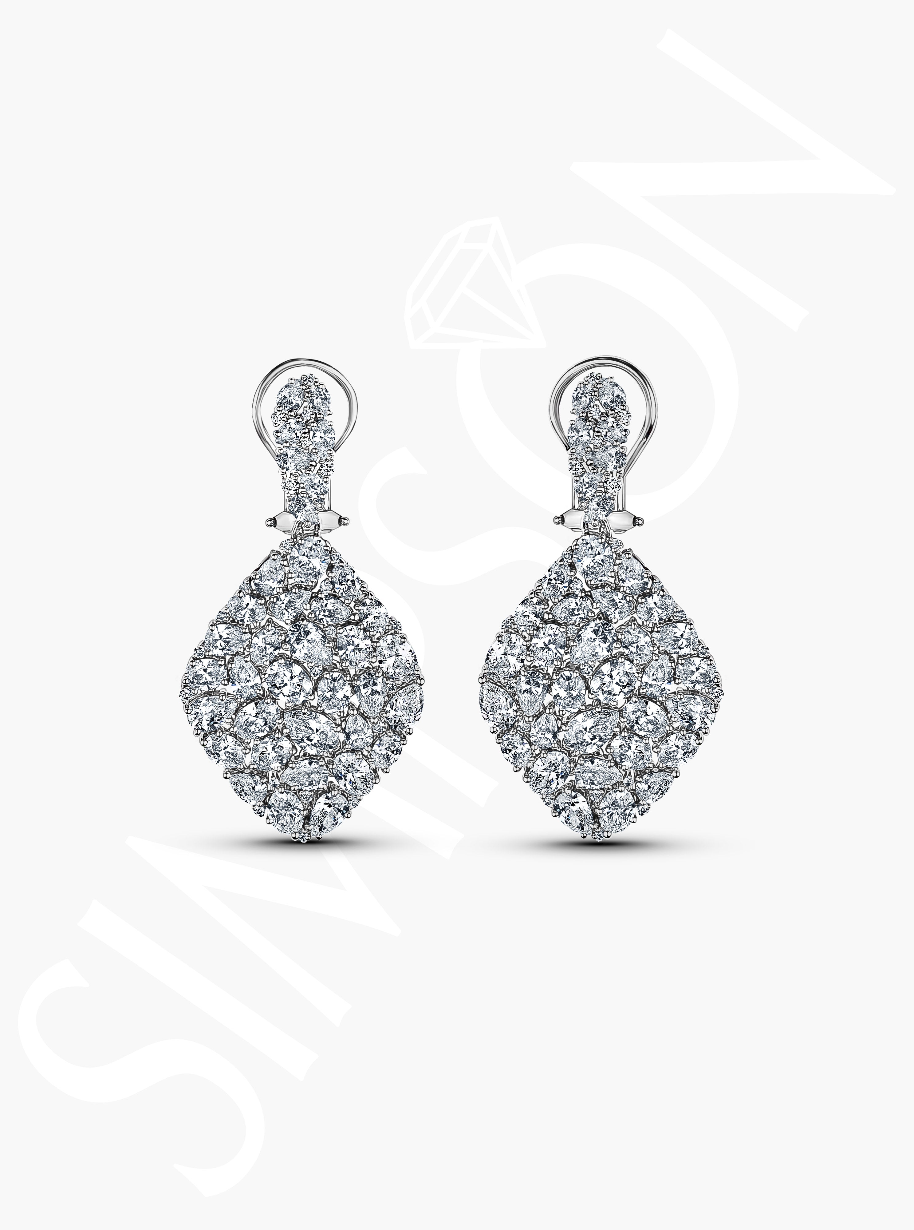 Statement Diamond Drop Earrings