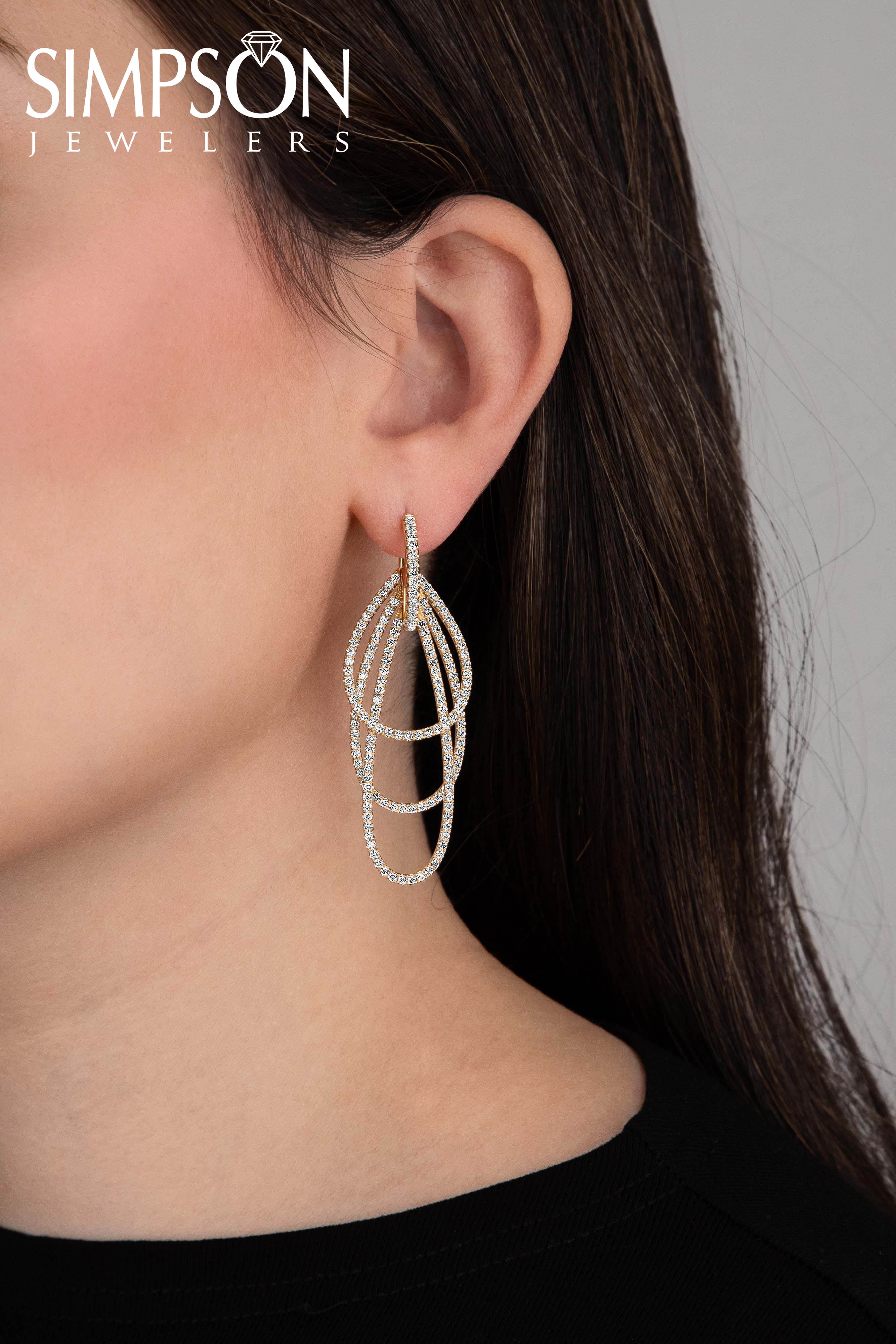Multi-Loop Diamond Dangle Earrings
